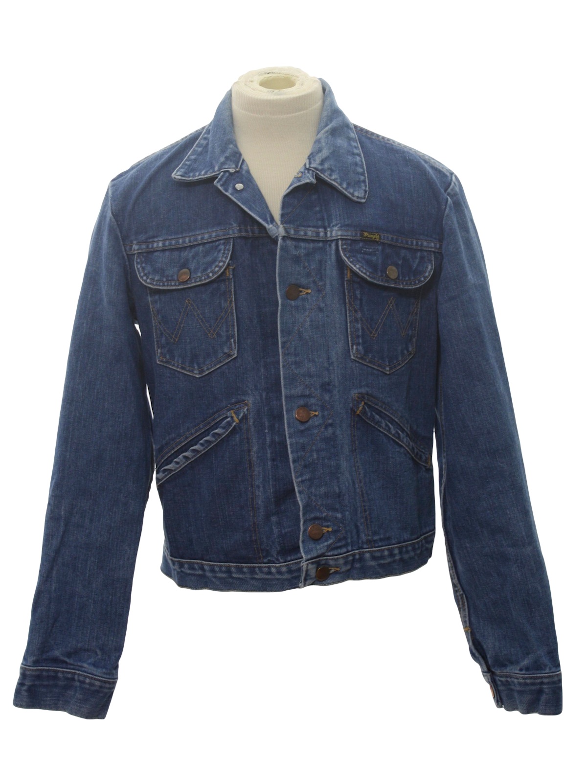Wrangler USA 1970s Vintage Jacket: 70s -Wrangler USA- Mens blue ...