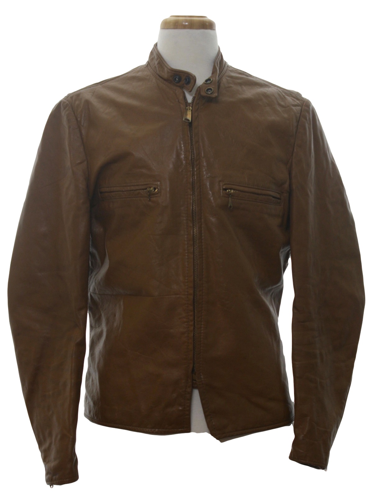 1960 S Harley Davidson Mens Cafe Racer Leather Motorcycle Jacket