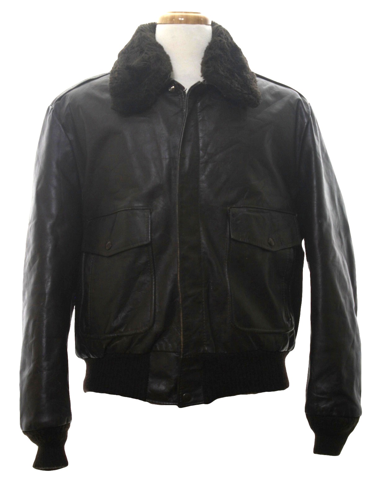 1980's Leather Jacket (Oakton Limited): 80s -Oakton Limited- Mens dark ...