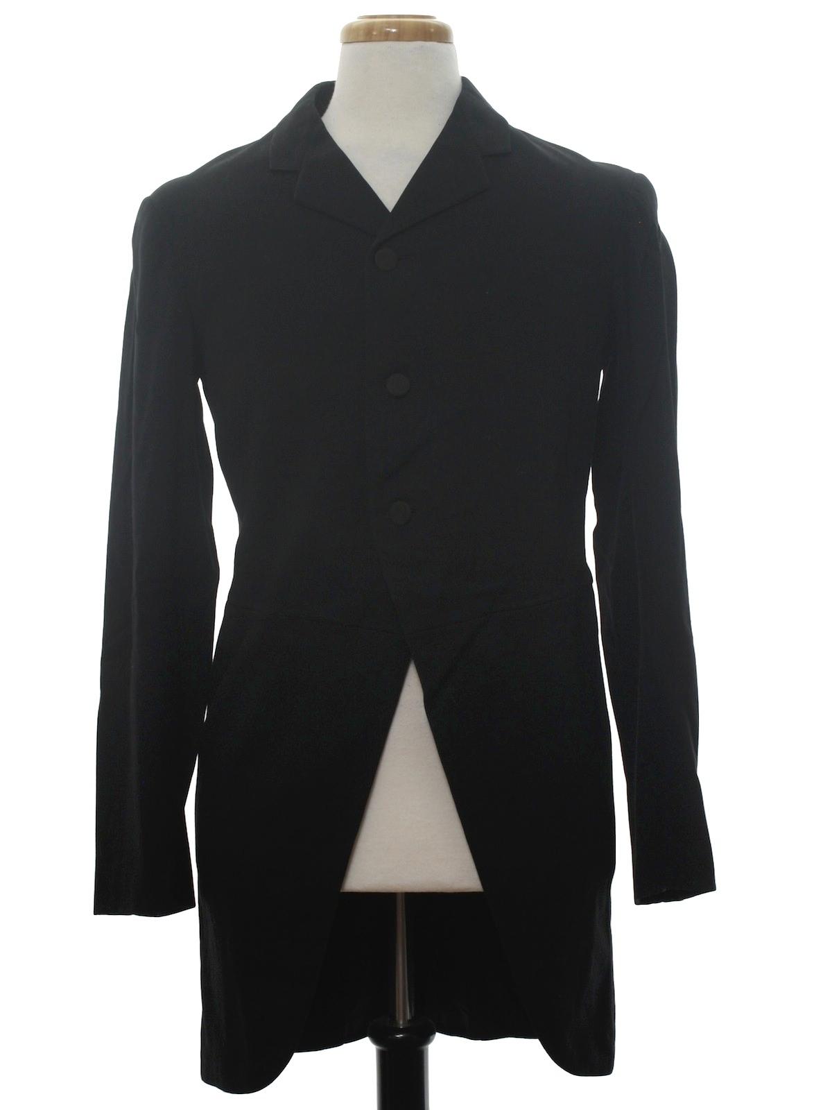 1920's Retro Jacket: Pre 1920s (1880s) -No Label- Mens black fine wool ...