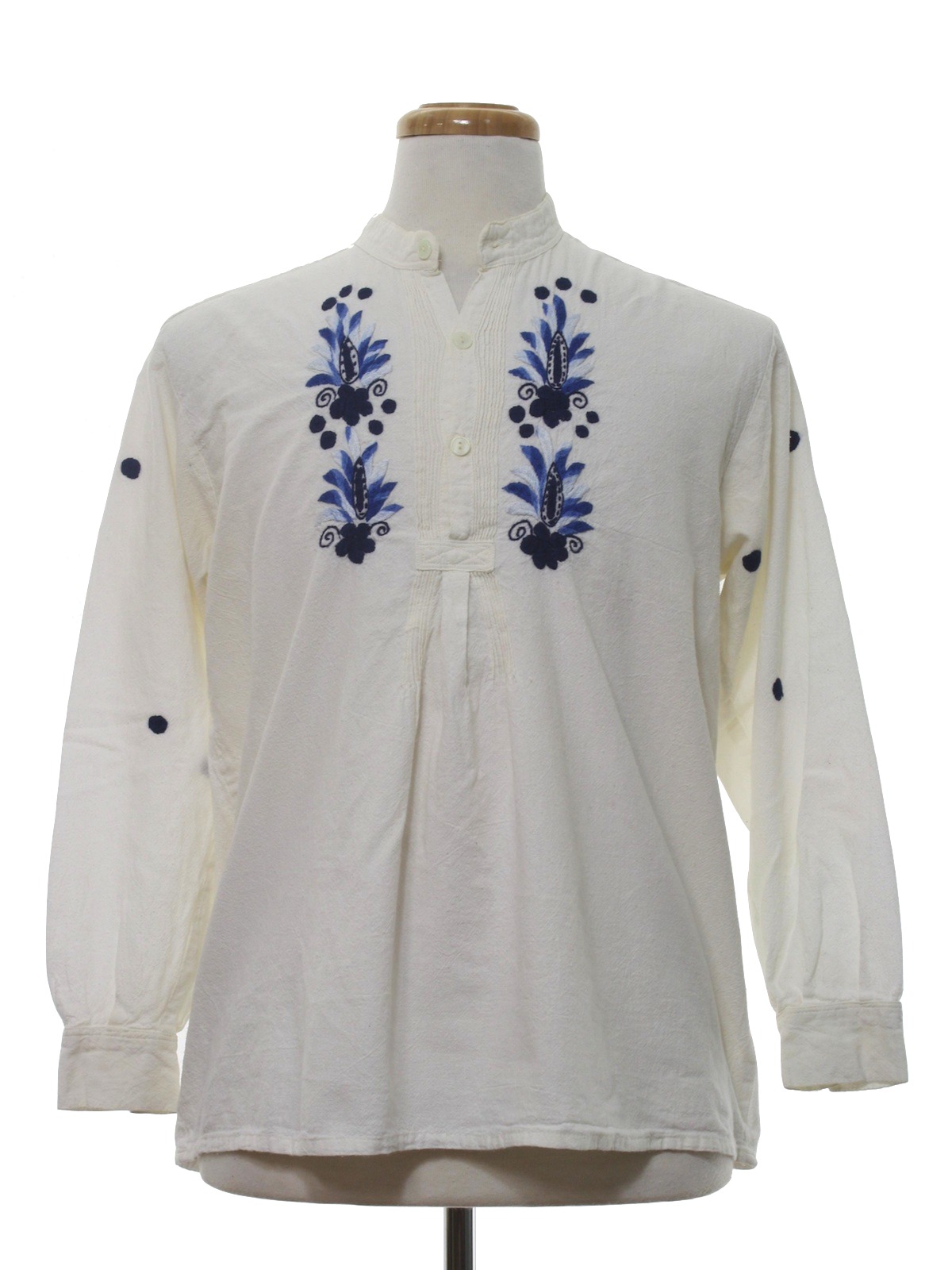 1970's Retro Hippie Shirt: 70s -no label- Mens natural white background ...