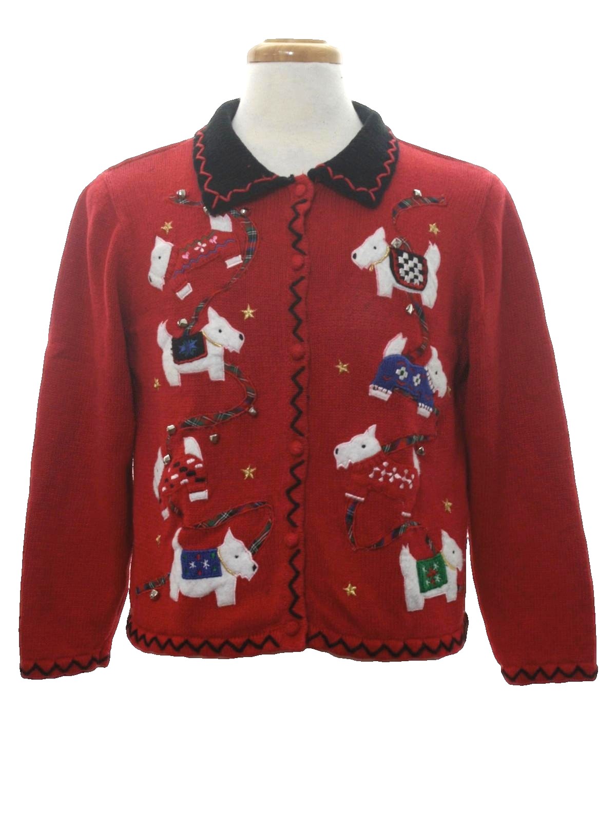 Womens Dog-gonnit Ugly Christmas Sweater: -Studio Fa la la- Womens red ...