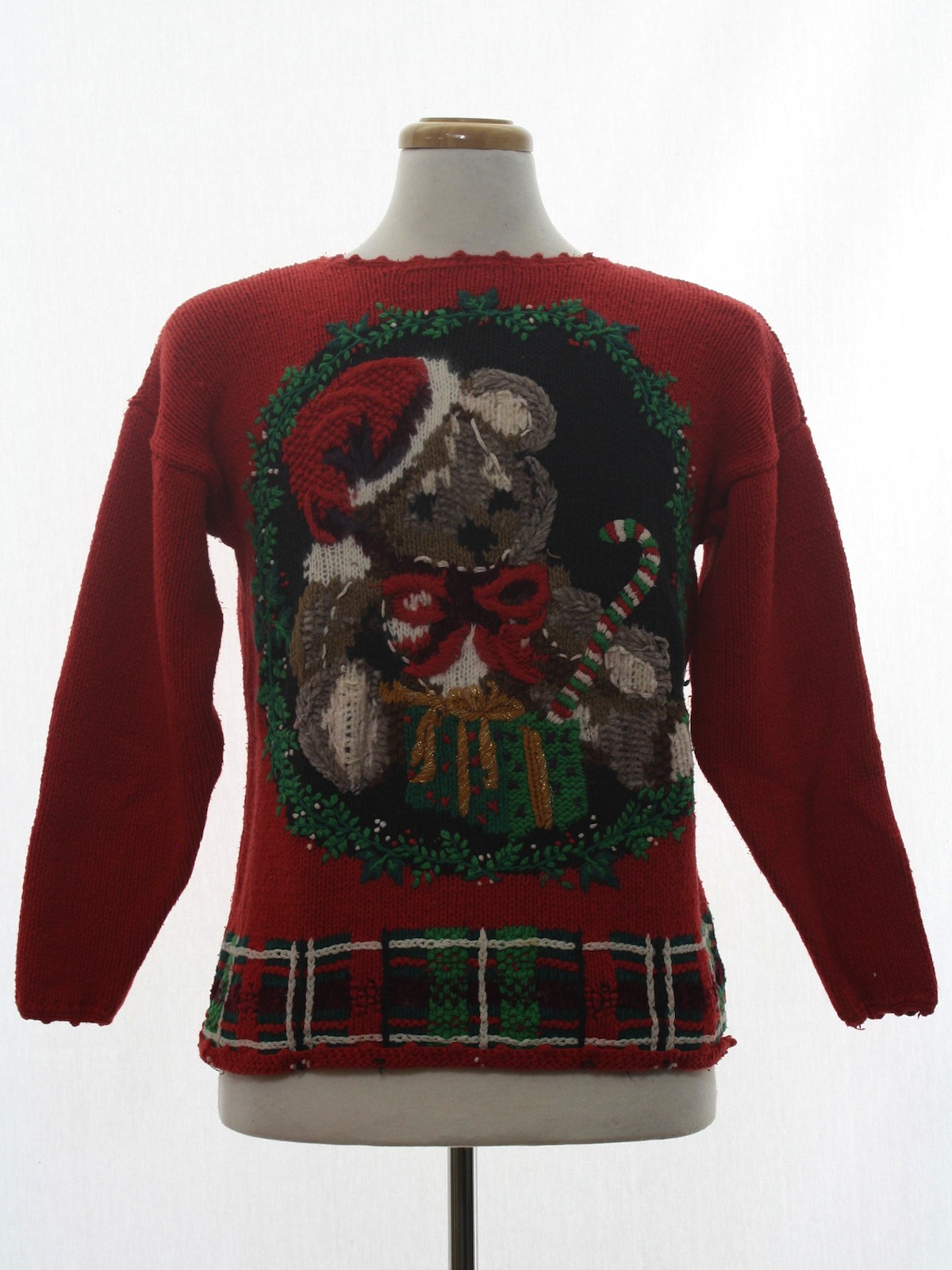 Bear-riffic Ugly Christmas Sweater: -Signature- Unisex red background ...