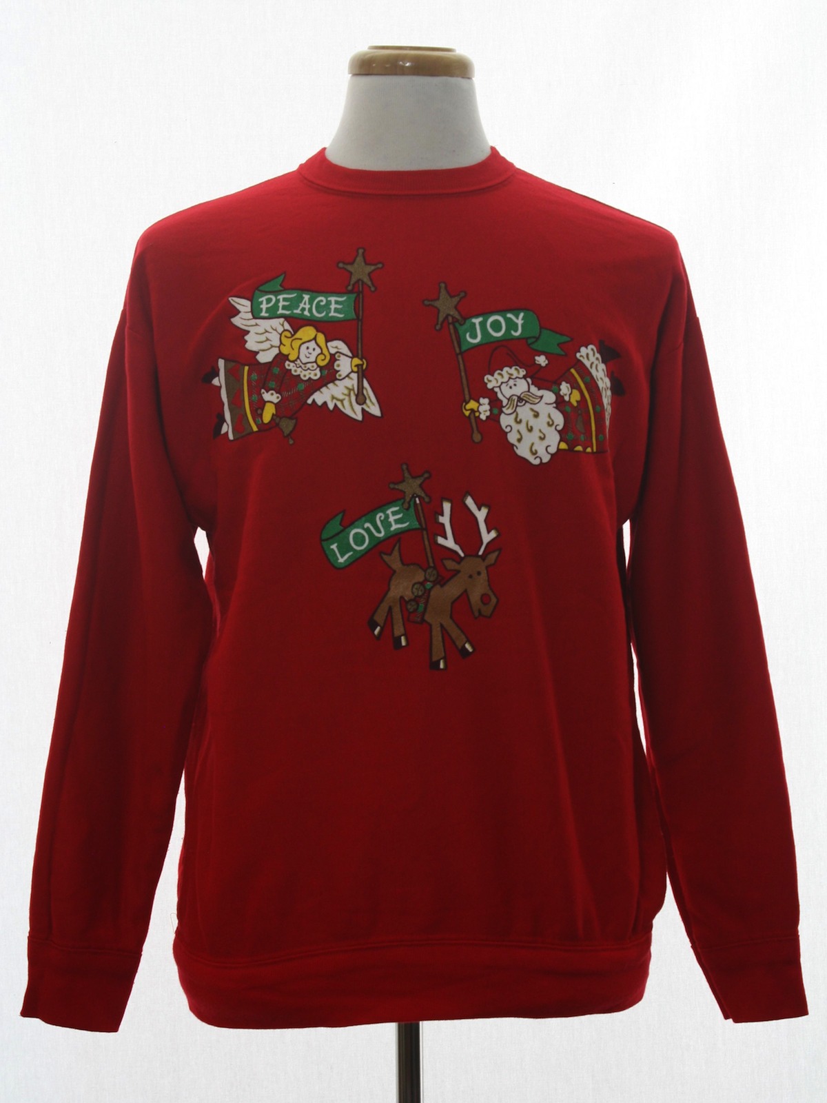 Ugly Christmas Sweatshirt: -Blair- Unisex red background acrylic ...