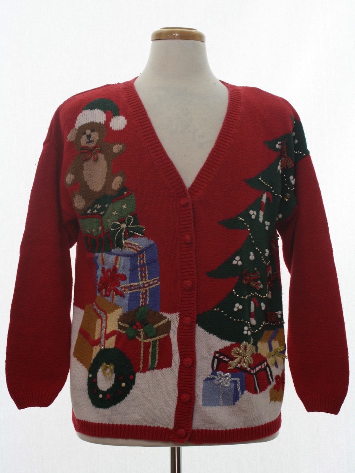 Ugly Christmas Cardigan Sweater: retro look -Carly St Claire- Unisex ...