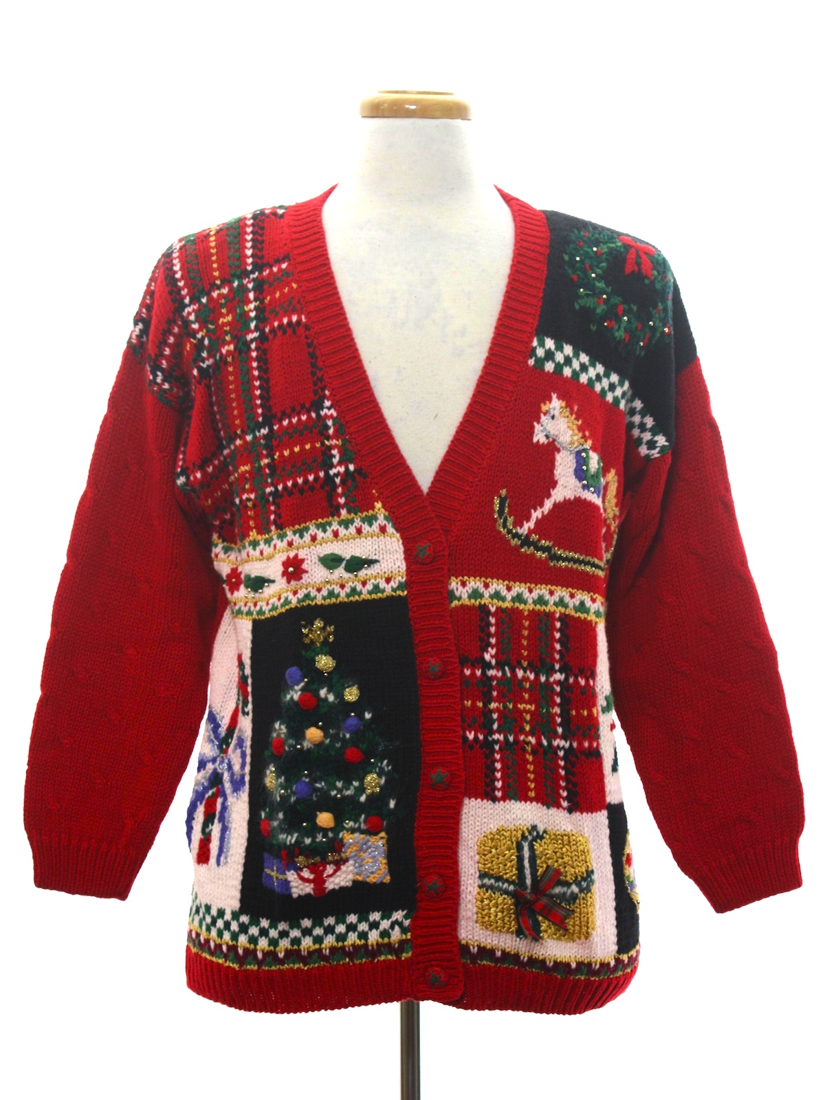 Ugly Christmas Cardigan Sweater: -Heirloom Collectibles- Unisex red ...