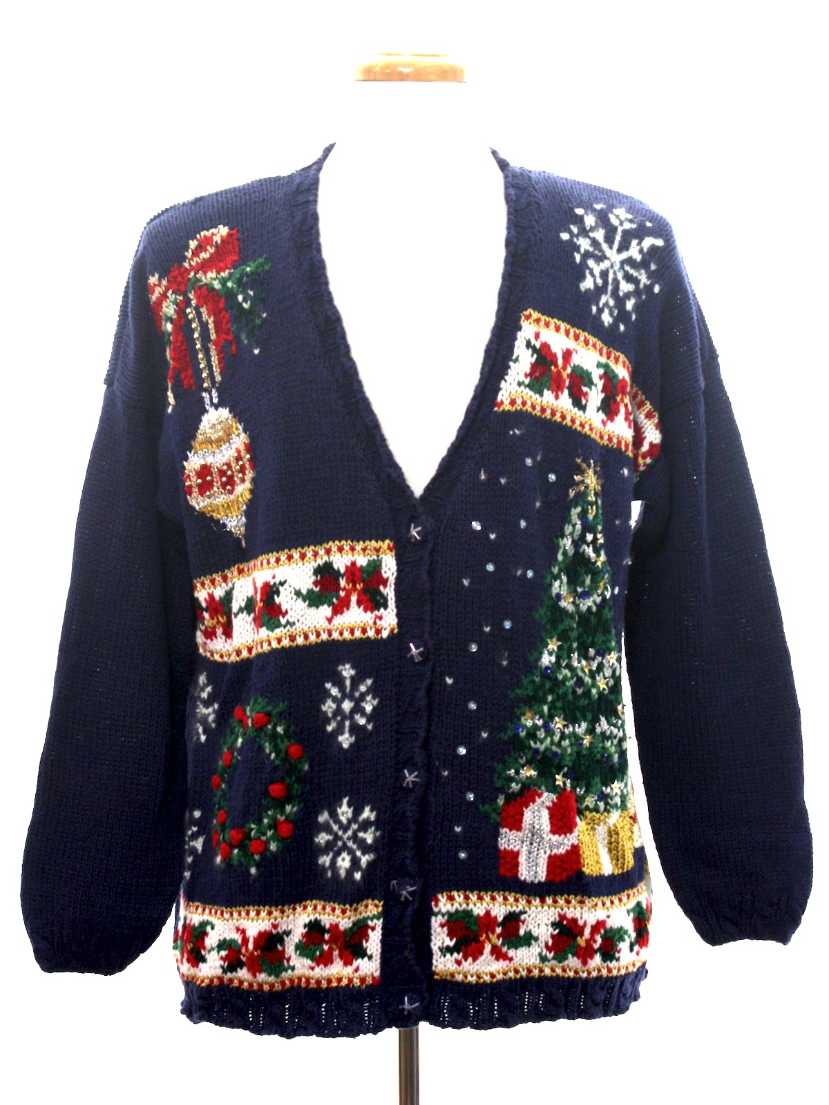 Nineties Ugly Christmas Cardigan Sweater: 90s authentic vintage ...