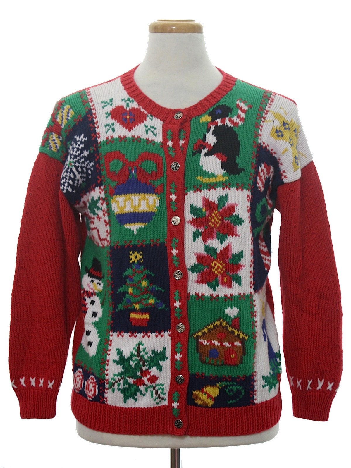 Ugly Christmas Sweater: retro look -Ashley- Unisex red, green, navy ...