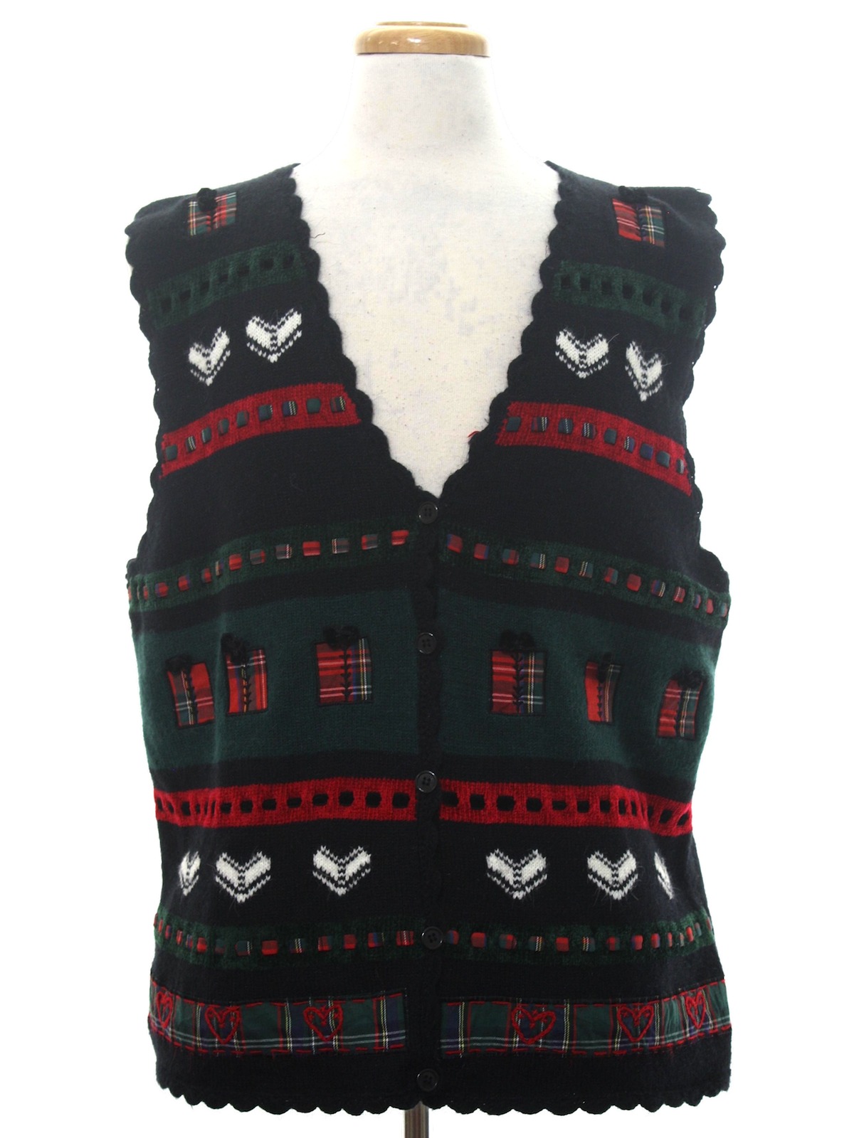 Country Kitsch Style Ugly Christmas Sweater Vest: -Koret- Unisex black ...