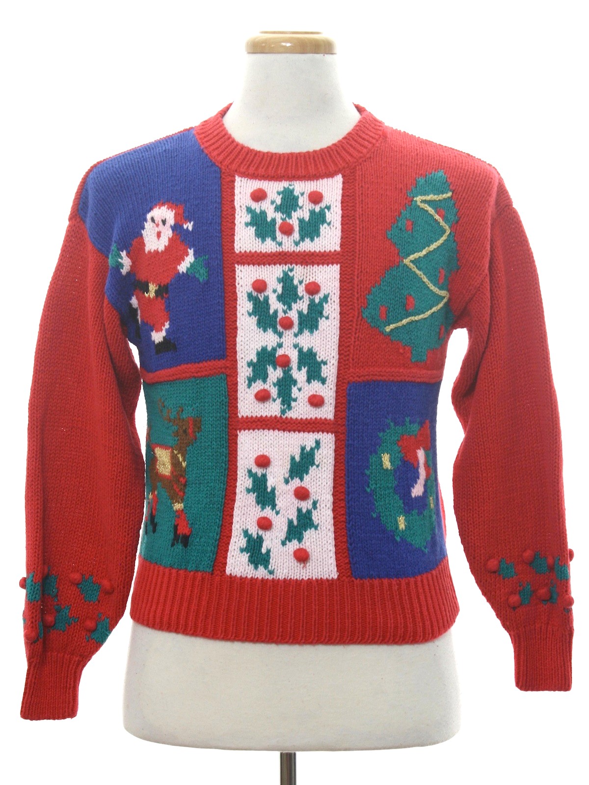 Womens Ugly Christmas Sweater: retro look -Copper Key- Womens red ...