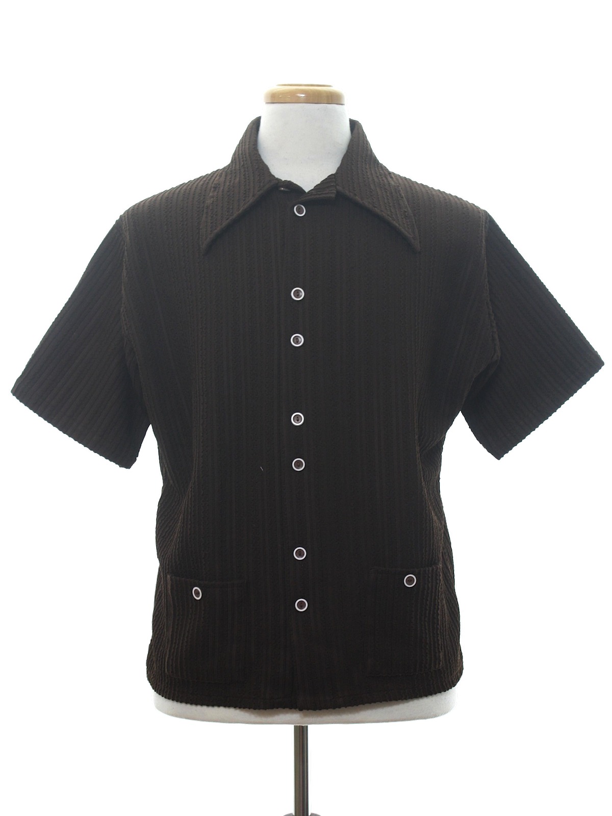 Gino Barozzi Seventies Vintage Knit Shirt: 70s -Gino Barozzi- Mens dark ...