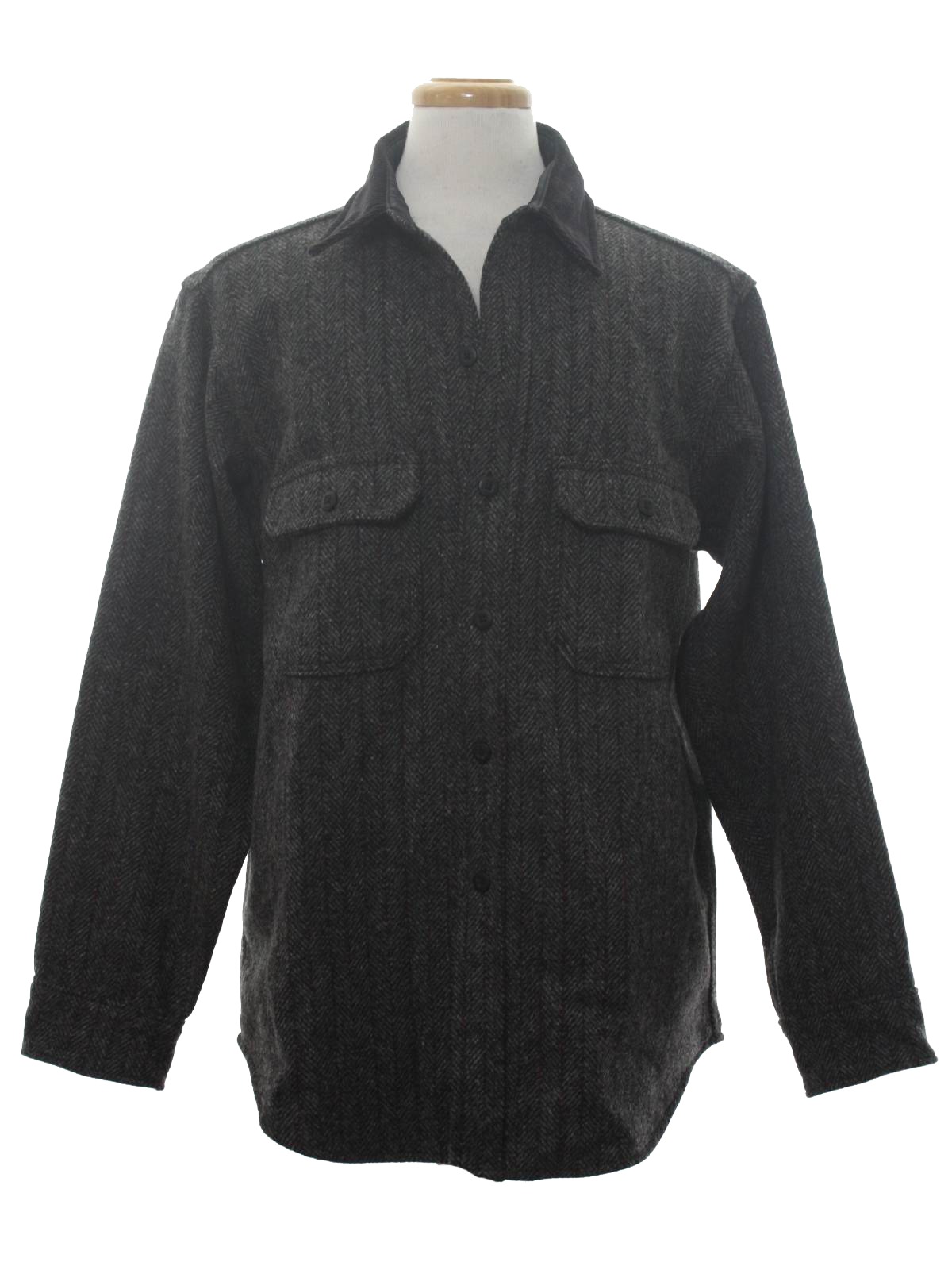 Vintage 80s Jacket: 80s -Woolrich- Mens shaded charcoal background and ...