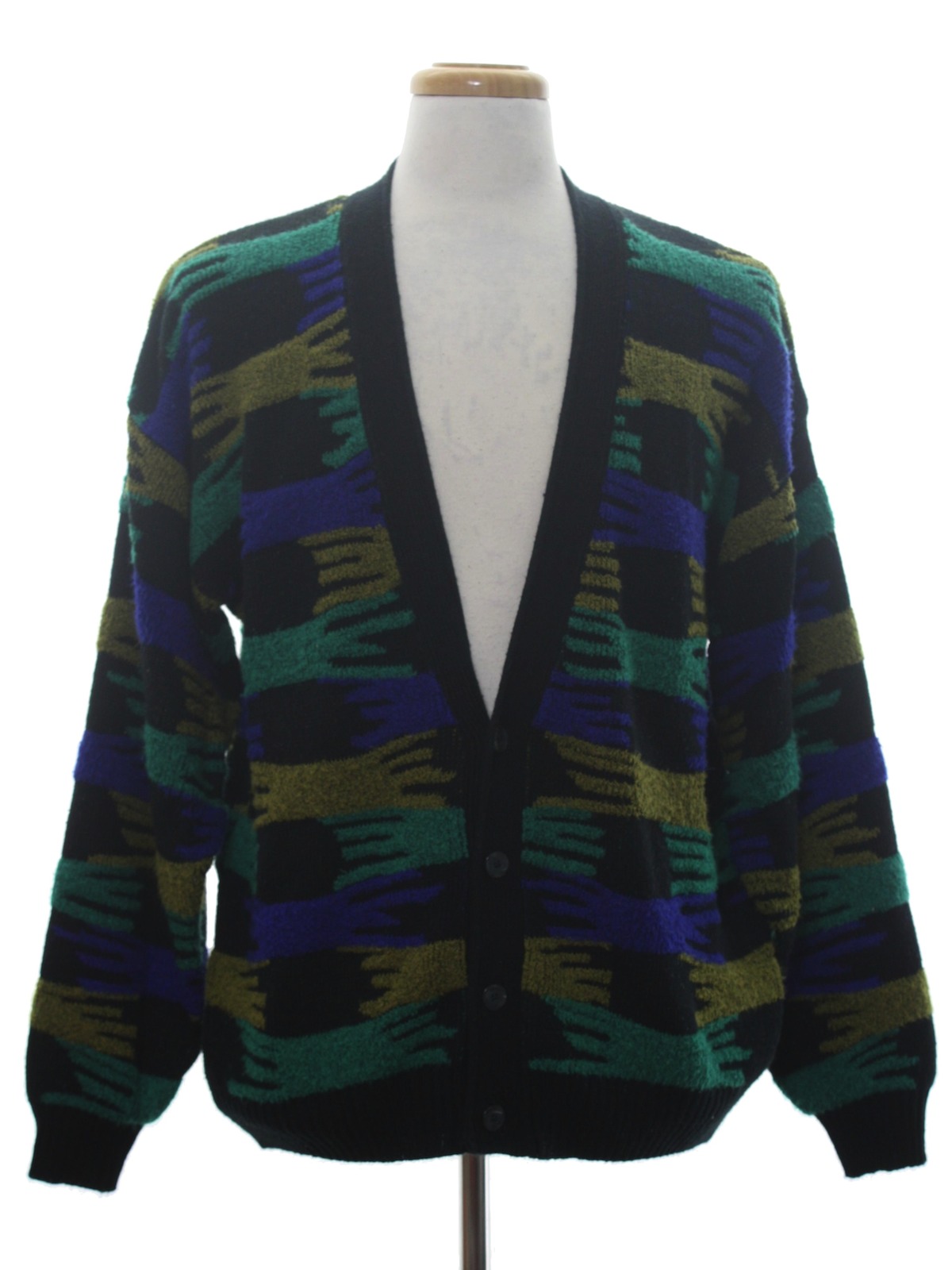Eighties Vintage Caridgan Sweater: 80s -Jeb Wear- Mens black background ...