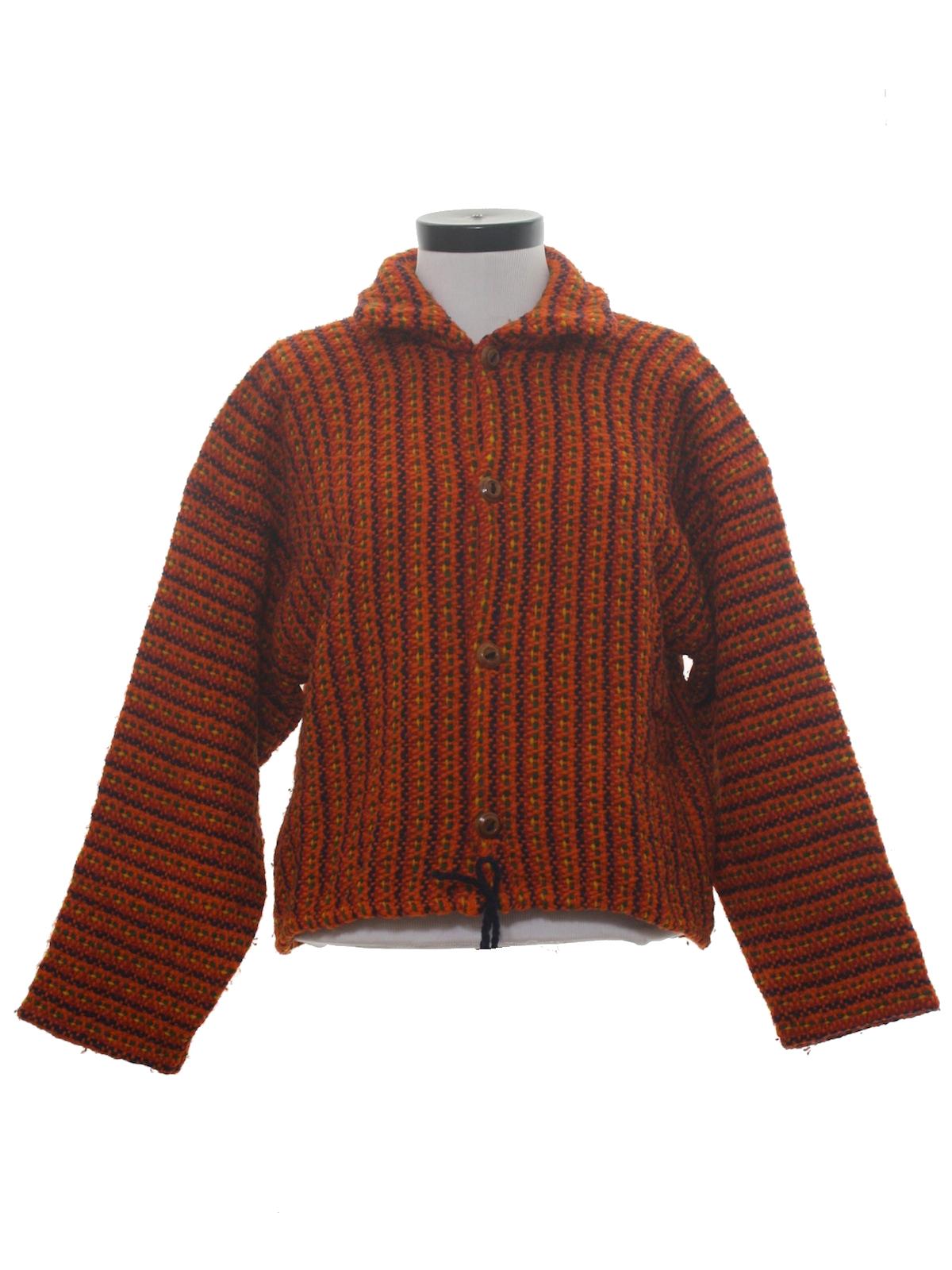 1980's Retro Sweater: 80s -Missing Label- Womens orange background with ...