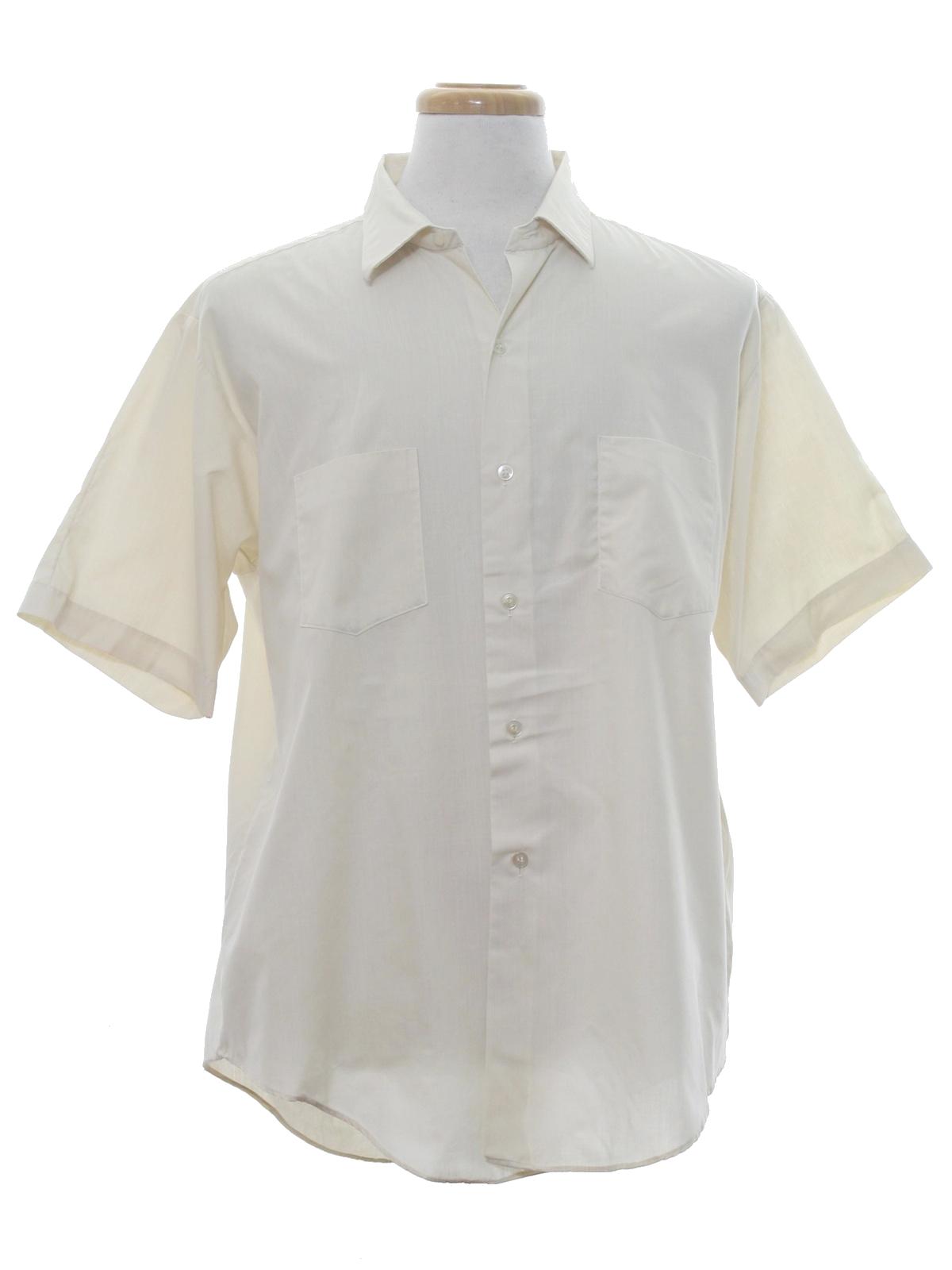 Vintage 1960's Shirt: 60s -Sire- Mens winter white background polyester ...