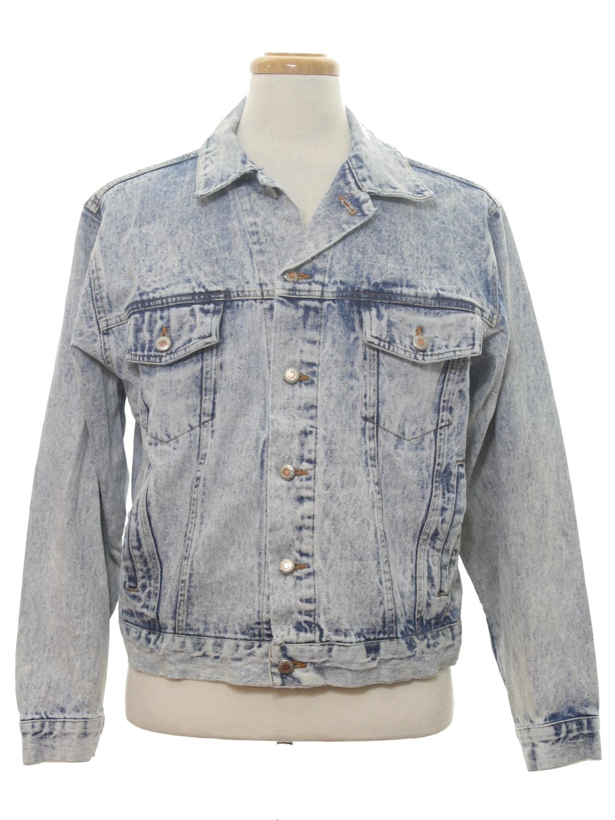 Retro 1980s Jacket: 80s -Expressions- Mens blue cotton denim totally ...