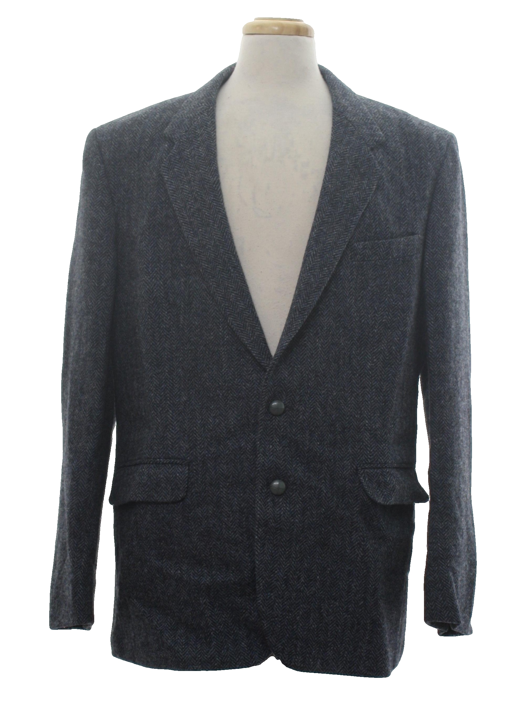 Vintage 1980's Jacket: 80s -Dunn and Co- Mens gray heather background ...