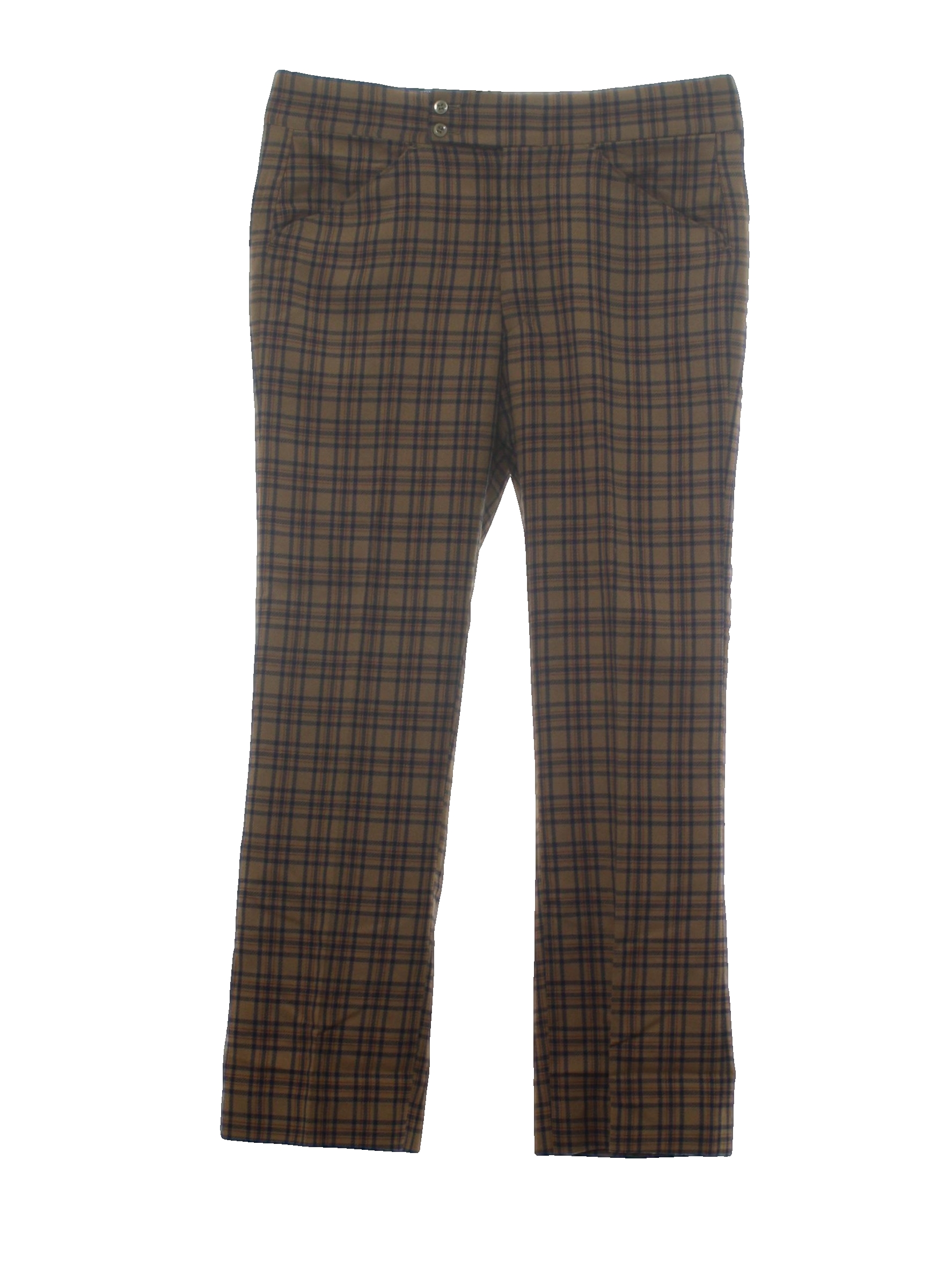 1960's Retro Pants: Late 60s -Jaymar- Mens buff background, blue, brown ...