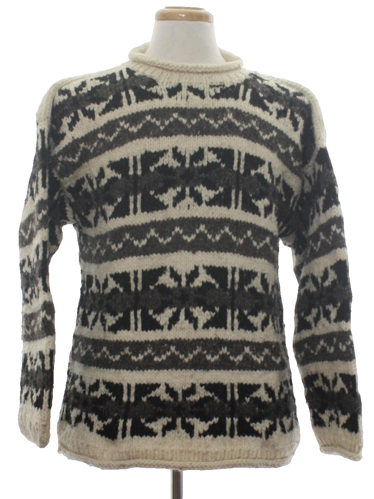 1990's Sweater (Earth Ragz): 90s -Earth Ragz- Mens natural white ...
