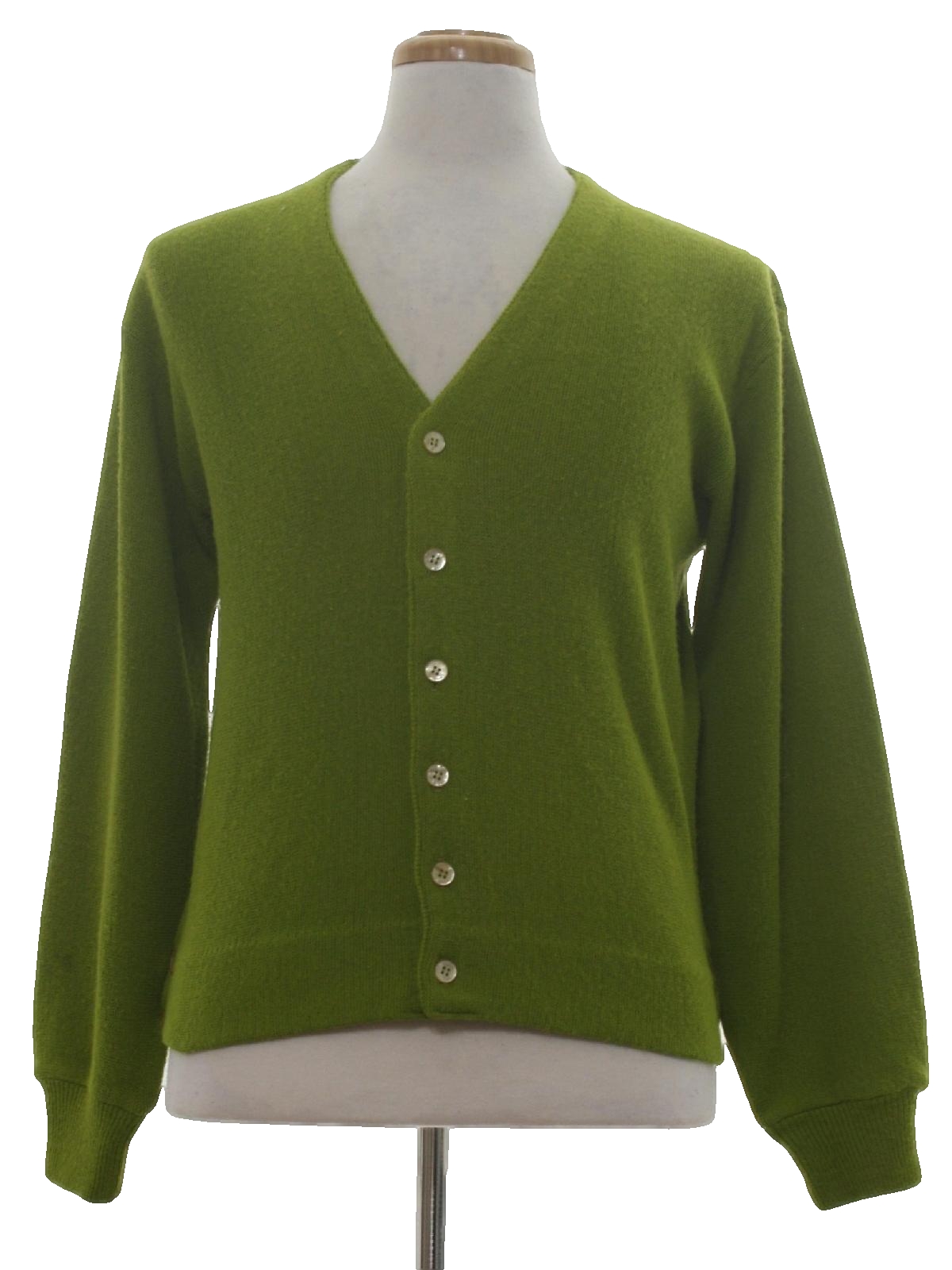 Retro 1970's Caridgan Sweater (Sears) : 70s -Sears- Mens avocado green ...