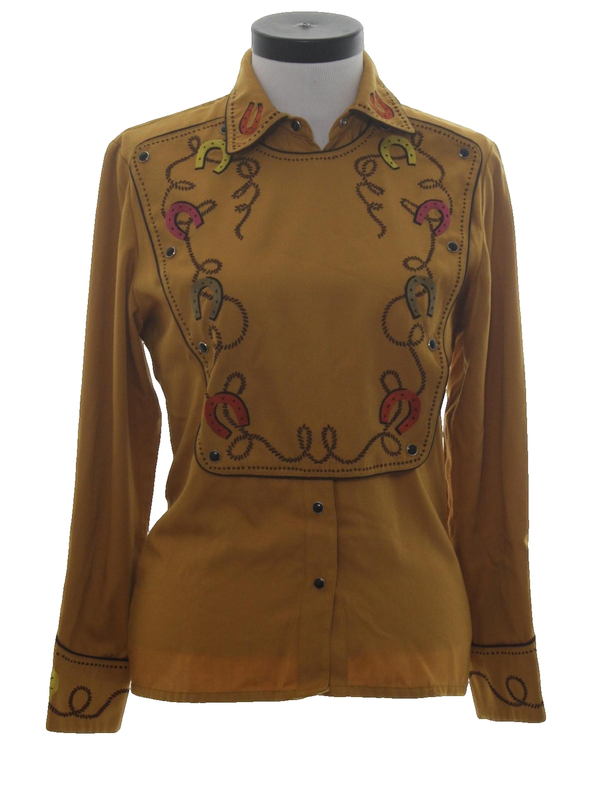 80s Vintage Vaqueras Western Shirt: 80s -Vaqueras- Unisex dark gold ...