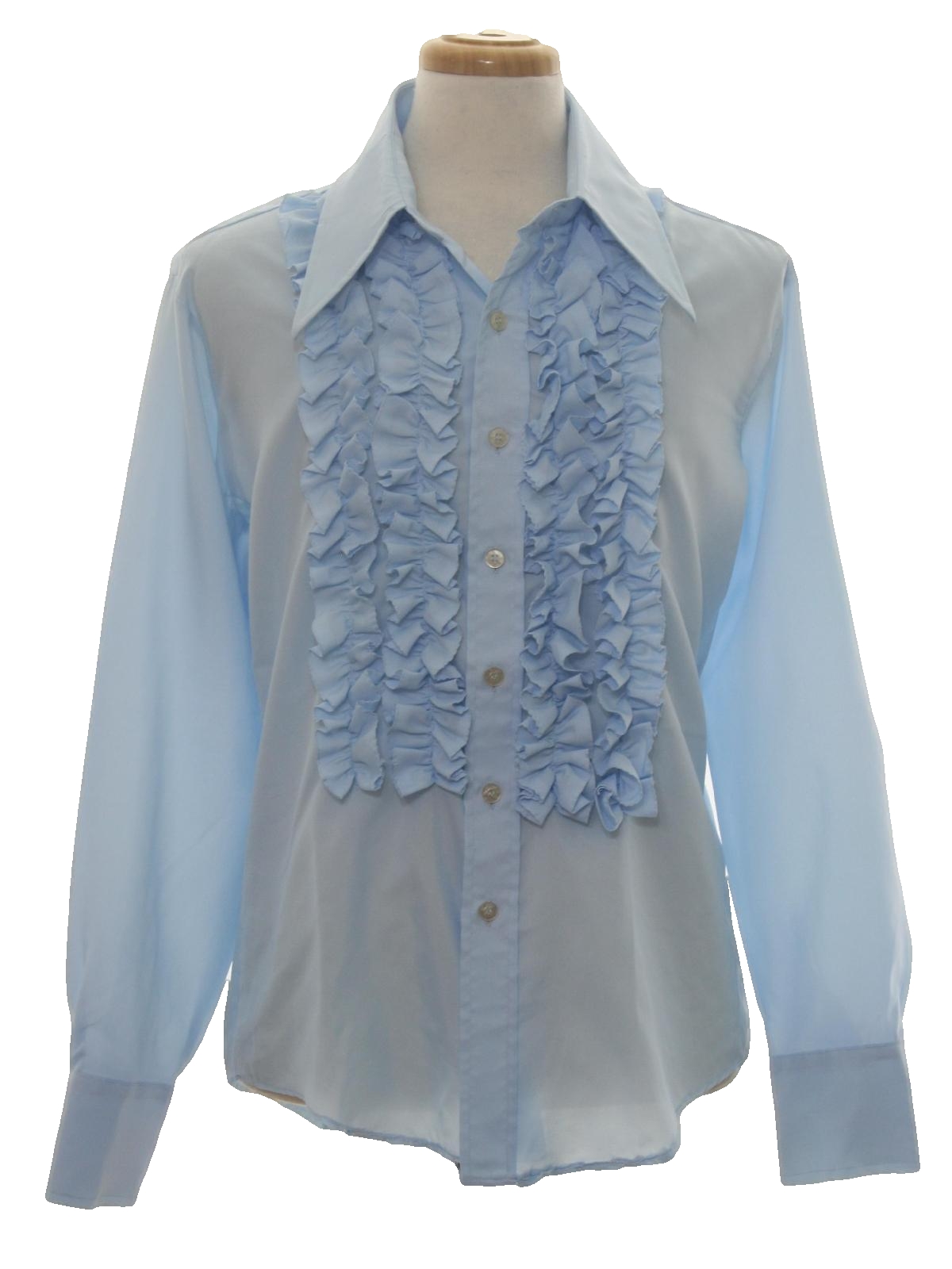 Retro 1970s Shirt: 70s -Concept 2 by Campus- Mens baby blue background ...