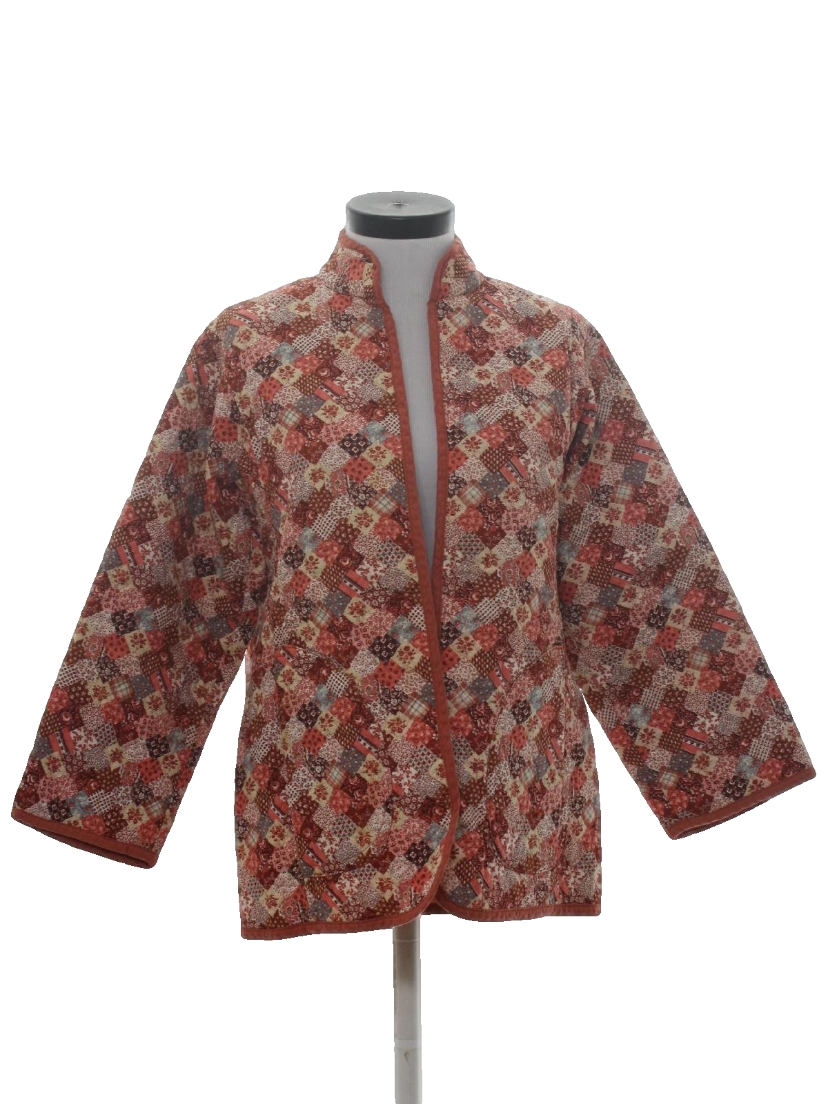 Retro 1970s Jacket: 70s -home sewn- Womens white background polyester ...