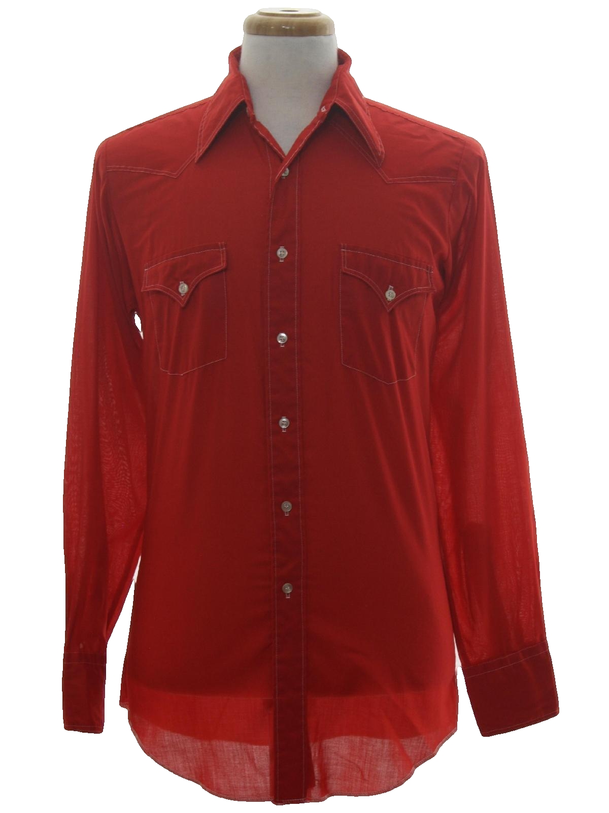 1970s H Bar C Western Shirt: 70s -H Bar C- Mens red background ...