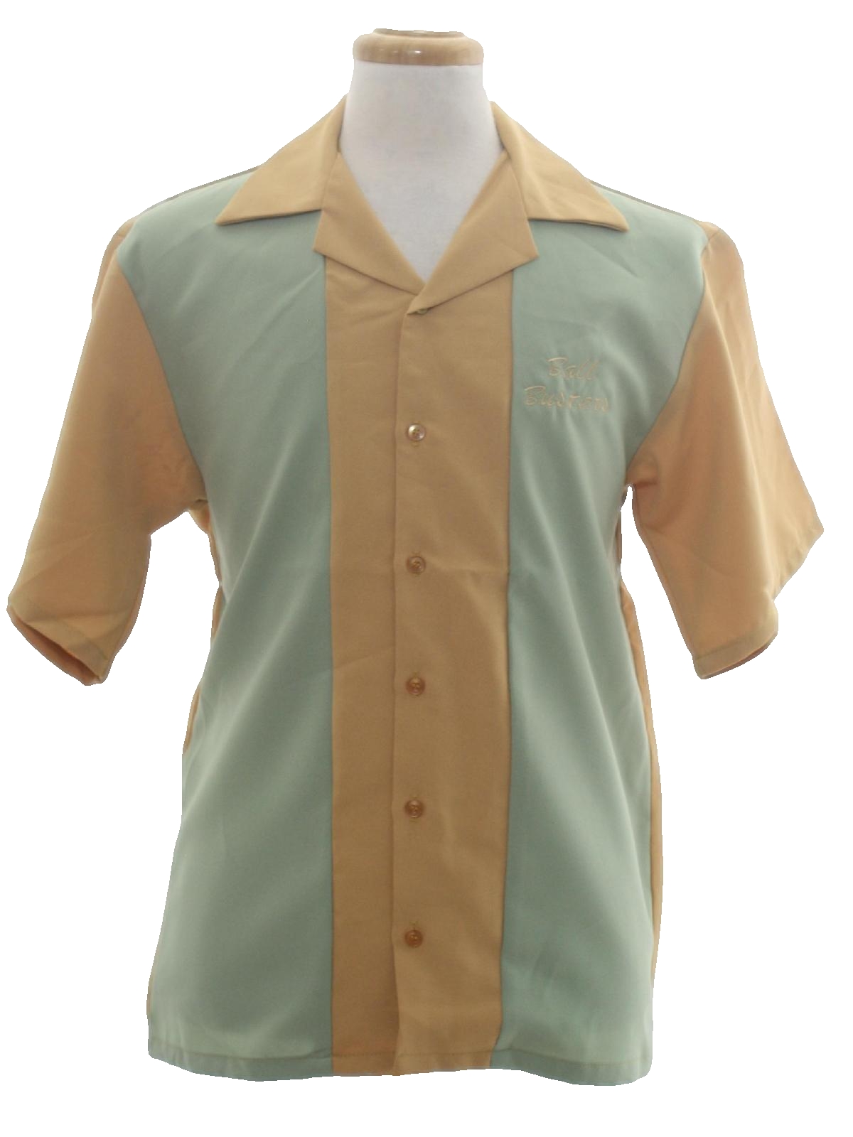 Vintage Tutti 1970s Bowling Shirt: 70s -Tutti- Mens sage green and ...
