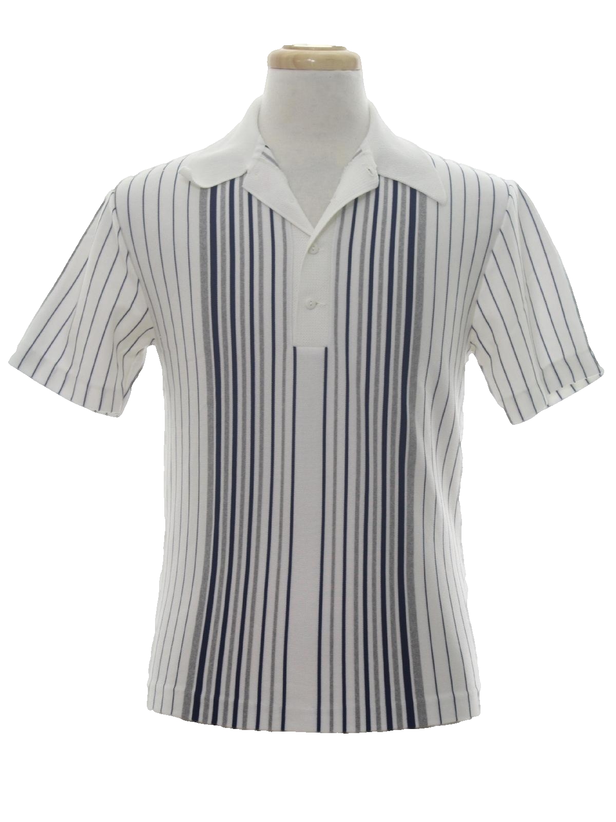 1970's Retro Knit Shirt: 70s -Morris Carr- Mens white background ...