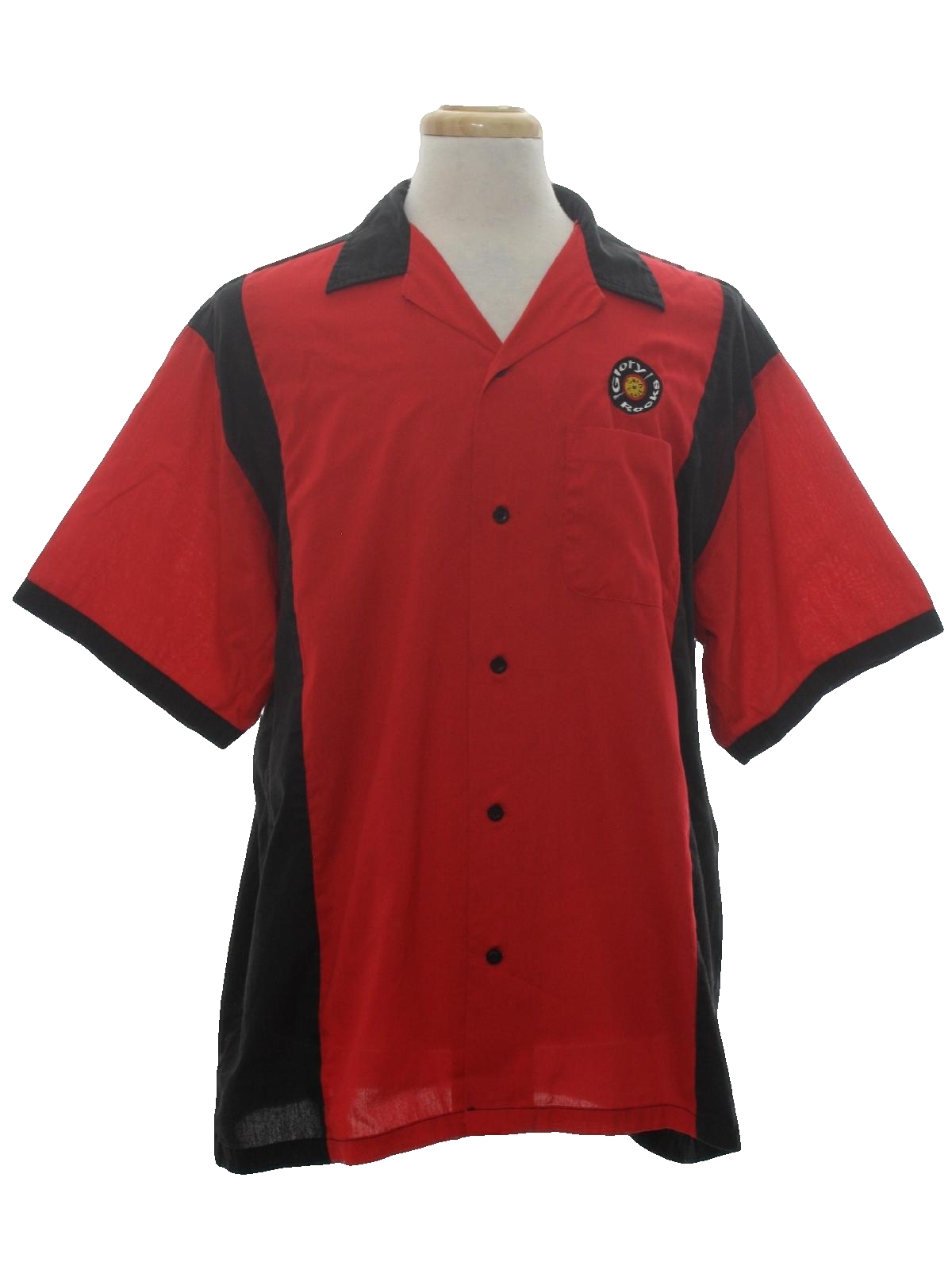 90s Bowling Shirt (Hilton): 90s -Hilton- Mens black and red background ...