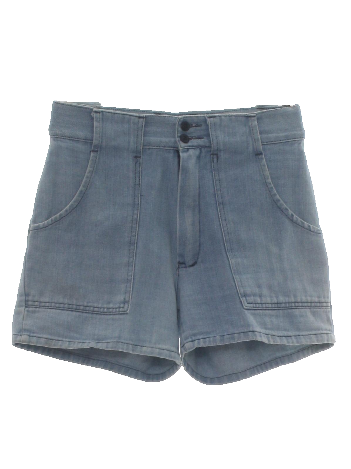 Retro 1970s Shorts: 70s -Sportif- Unisex light blue background cotton ...