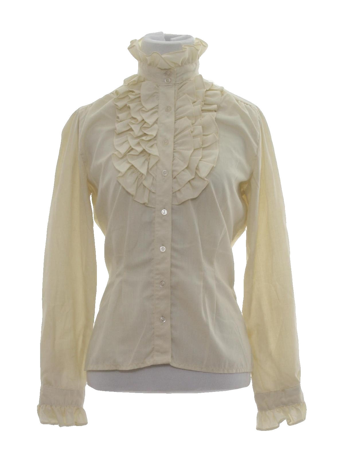 1980s Vintage Shirt: 80s -Collars N Cuffs- Womens off white background ...