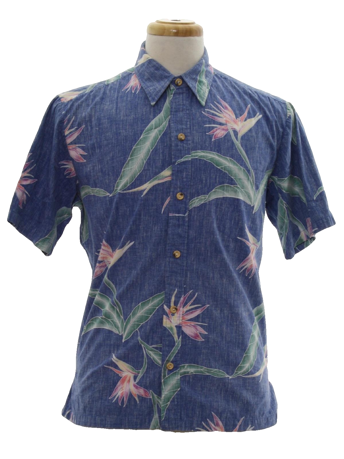 Vintage 1980/'s Cooke Street mens Hawaiian Floral Reverse Print Shirt Medium