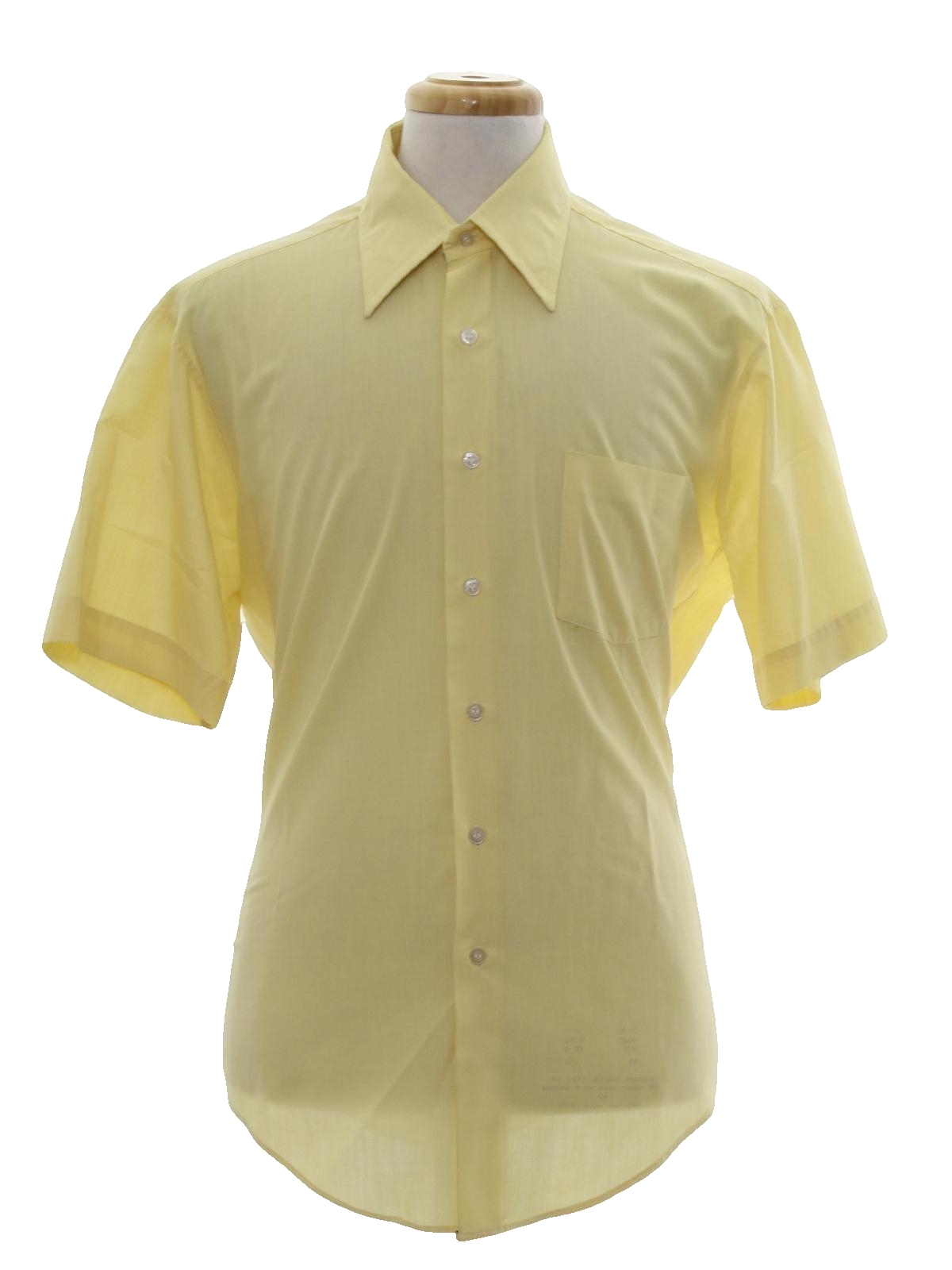 1970's Shirt (Sears): 70s -Sears- Mens yellow, blended cotton, short ...