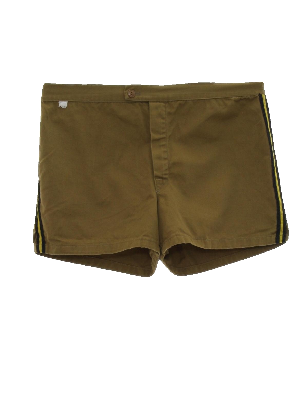 Missing Label 1960s Vintage Shorts: 60s -Missing Label- Mens dark tan ...
