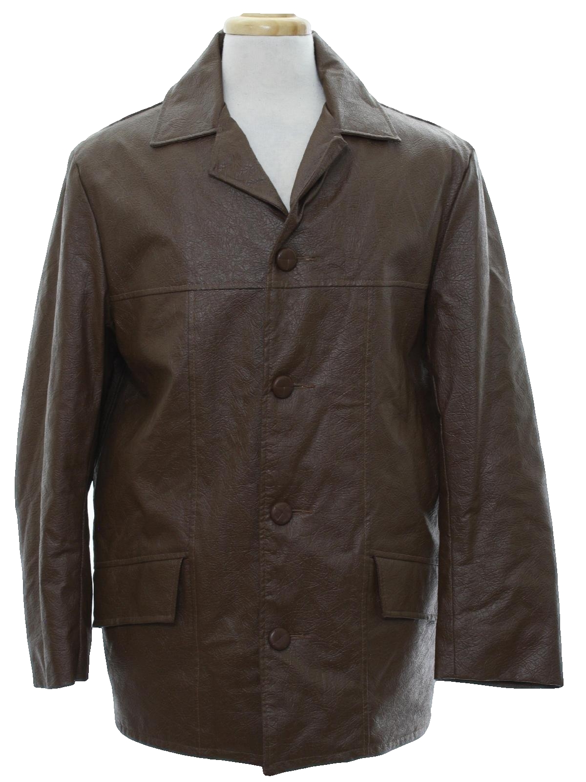 1970s Fingerhut Leather Jacket: 70s -Fingerhut- Mens brown background ...
