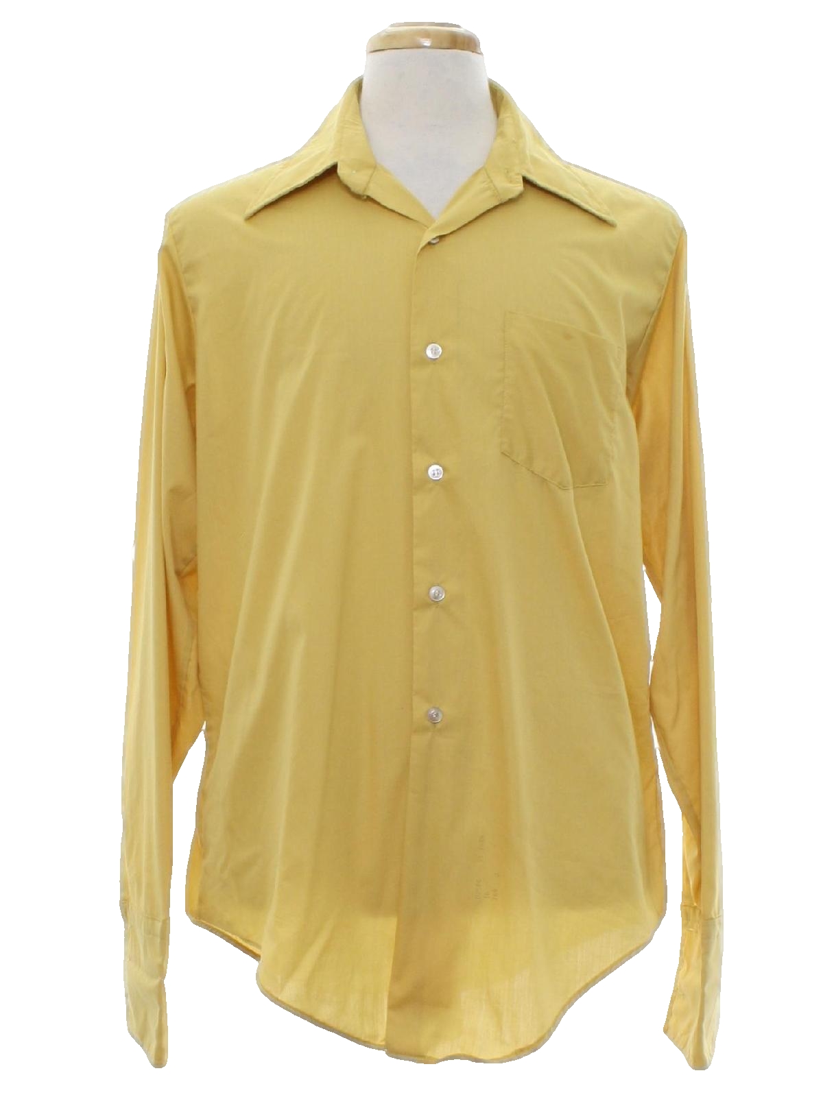 1970s Montgomery Ward Shirt: 70s -Montgomery Ward- Mens harvest gold ...