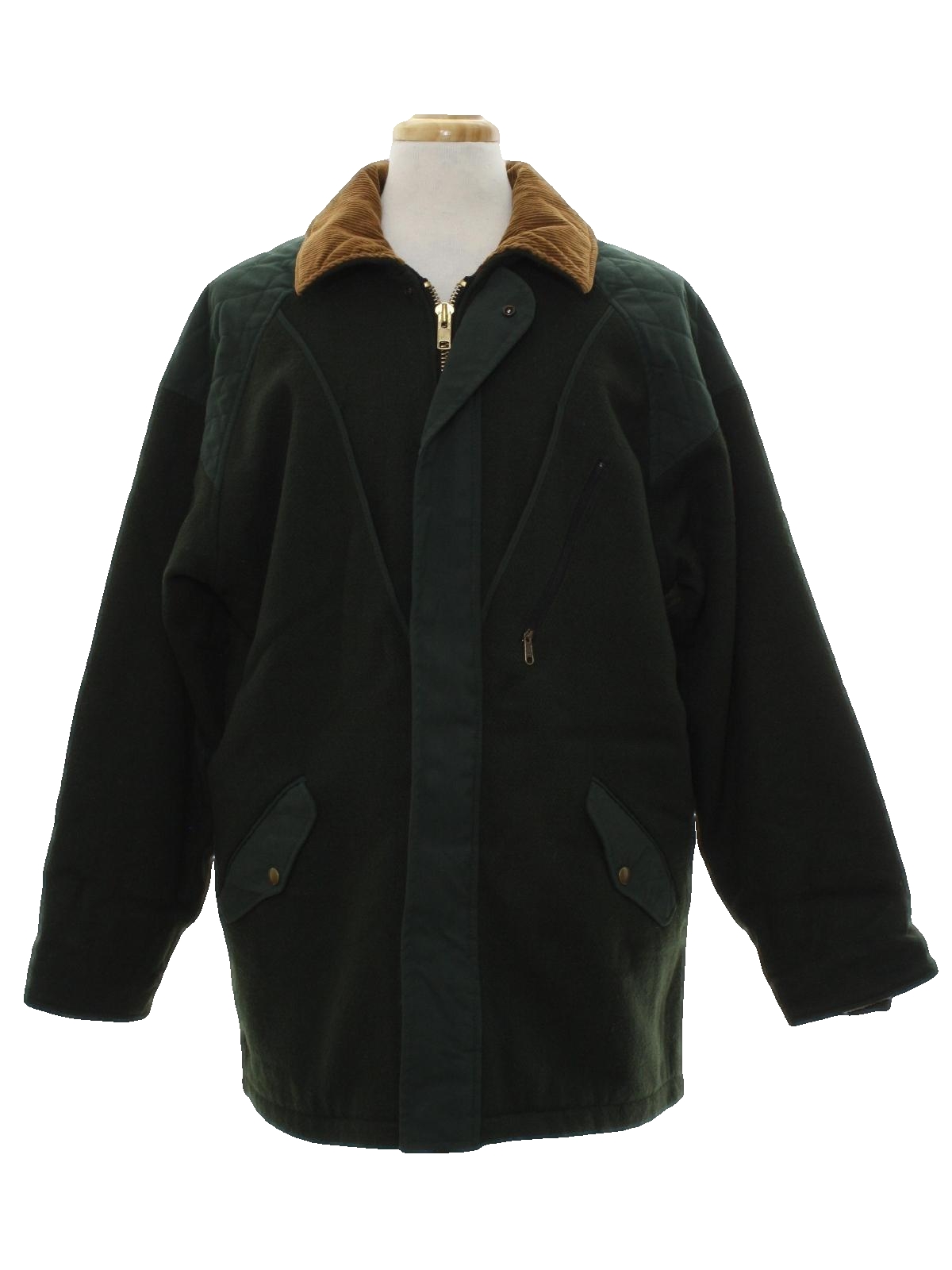 Vintage Woolrich Eighties Jacket: 80s -Woolrich- Mens dark green ...