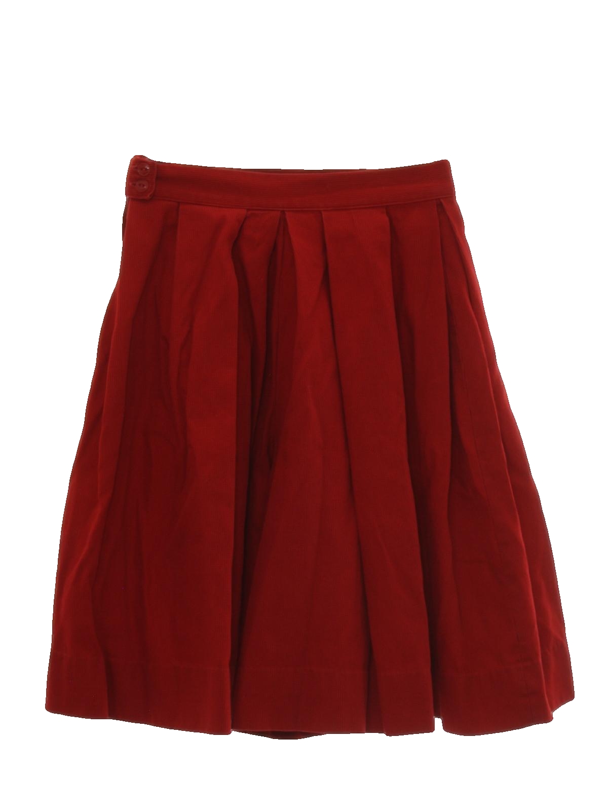 1960s Vintage Skirt: 60s -no label- Womens red cotton blend waffle ...