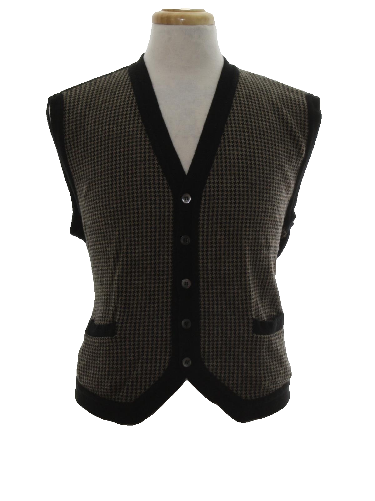 Retro Seventies Sweater: 70s -Grazia- Mens black and beige soft wool ...