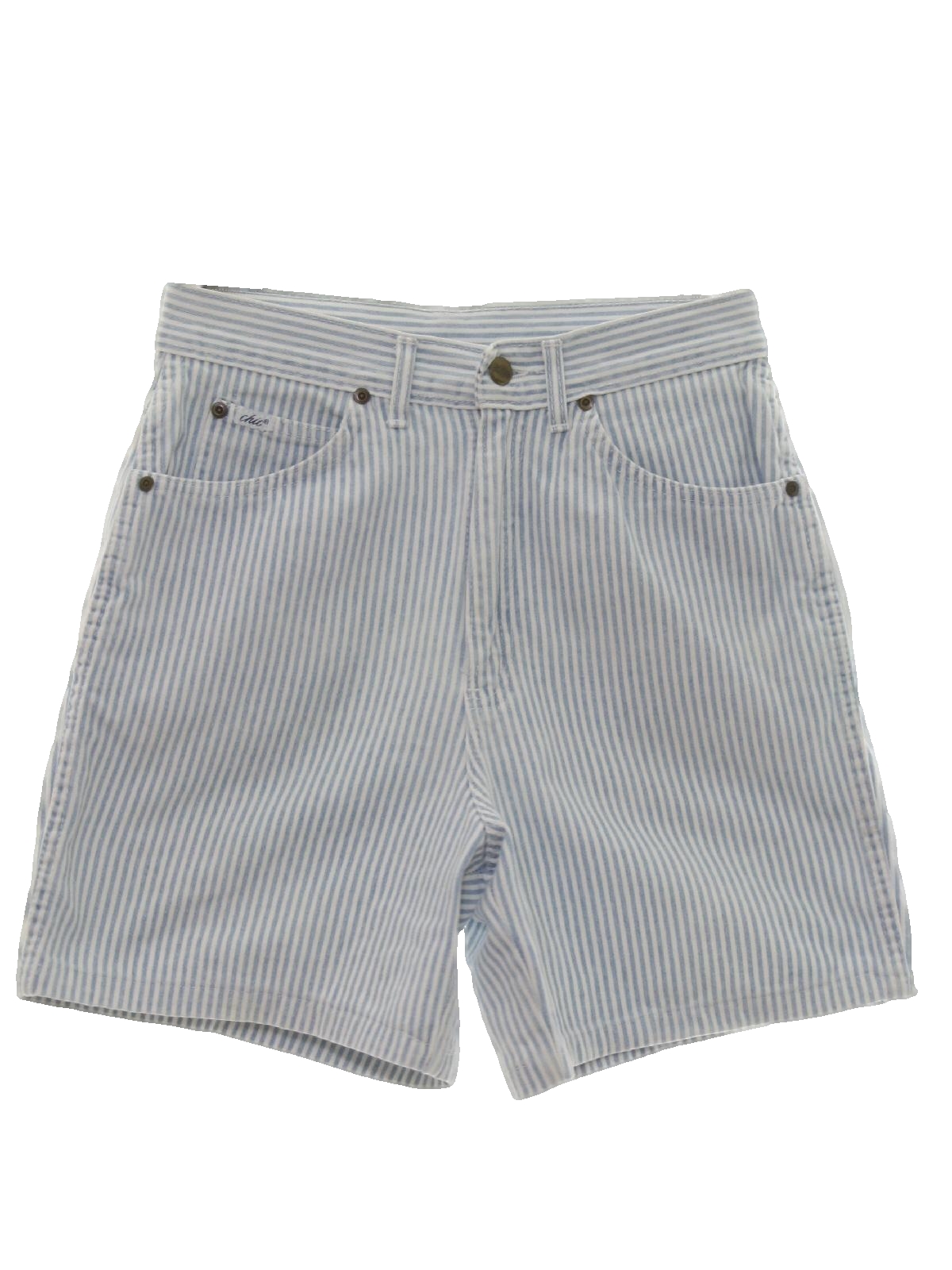 Retro 80s Shorts (Chic) : 80s -Chic- Womens light blue and white ...