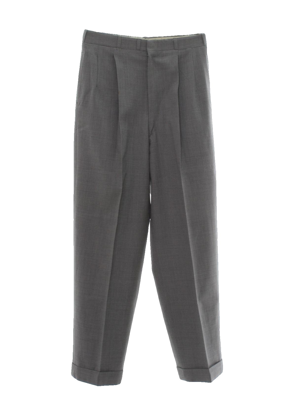 Fifties Vintage Pants: 50s -No Label- Mens beige background, gray wool ...