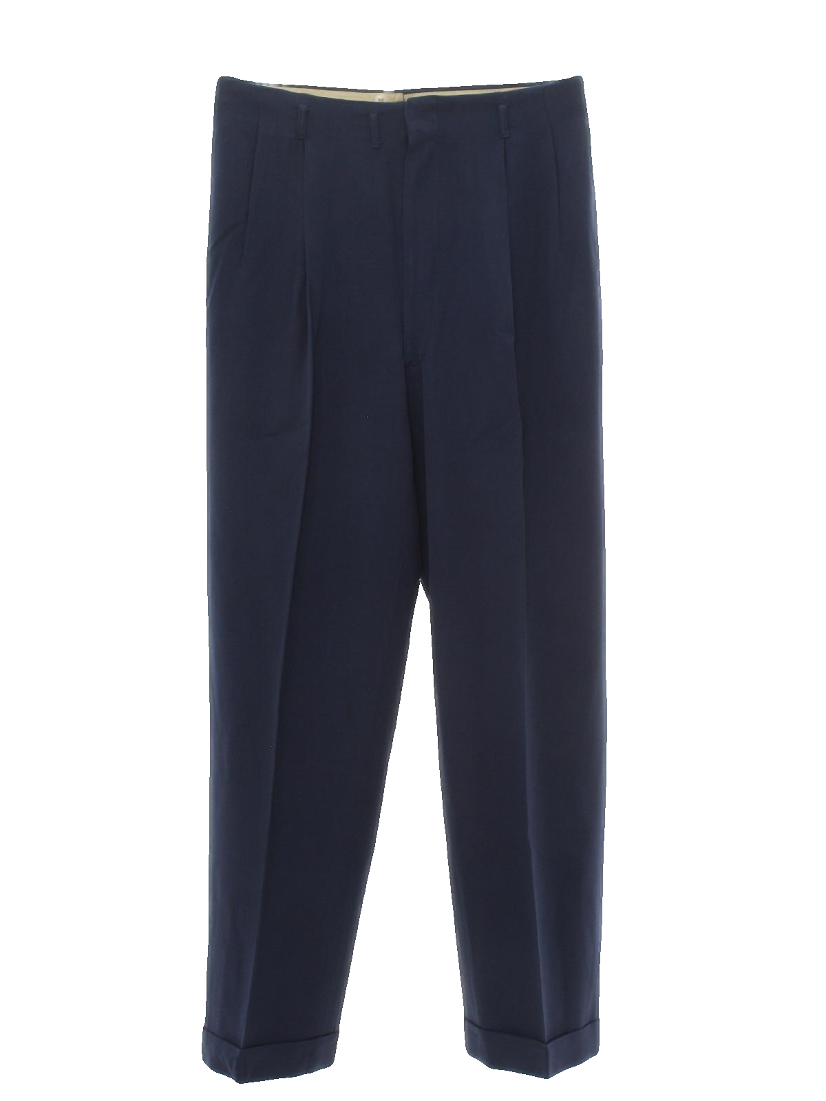 Vintage Fifties Pants: 50s -No Label- Mens light blue gray wool ...