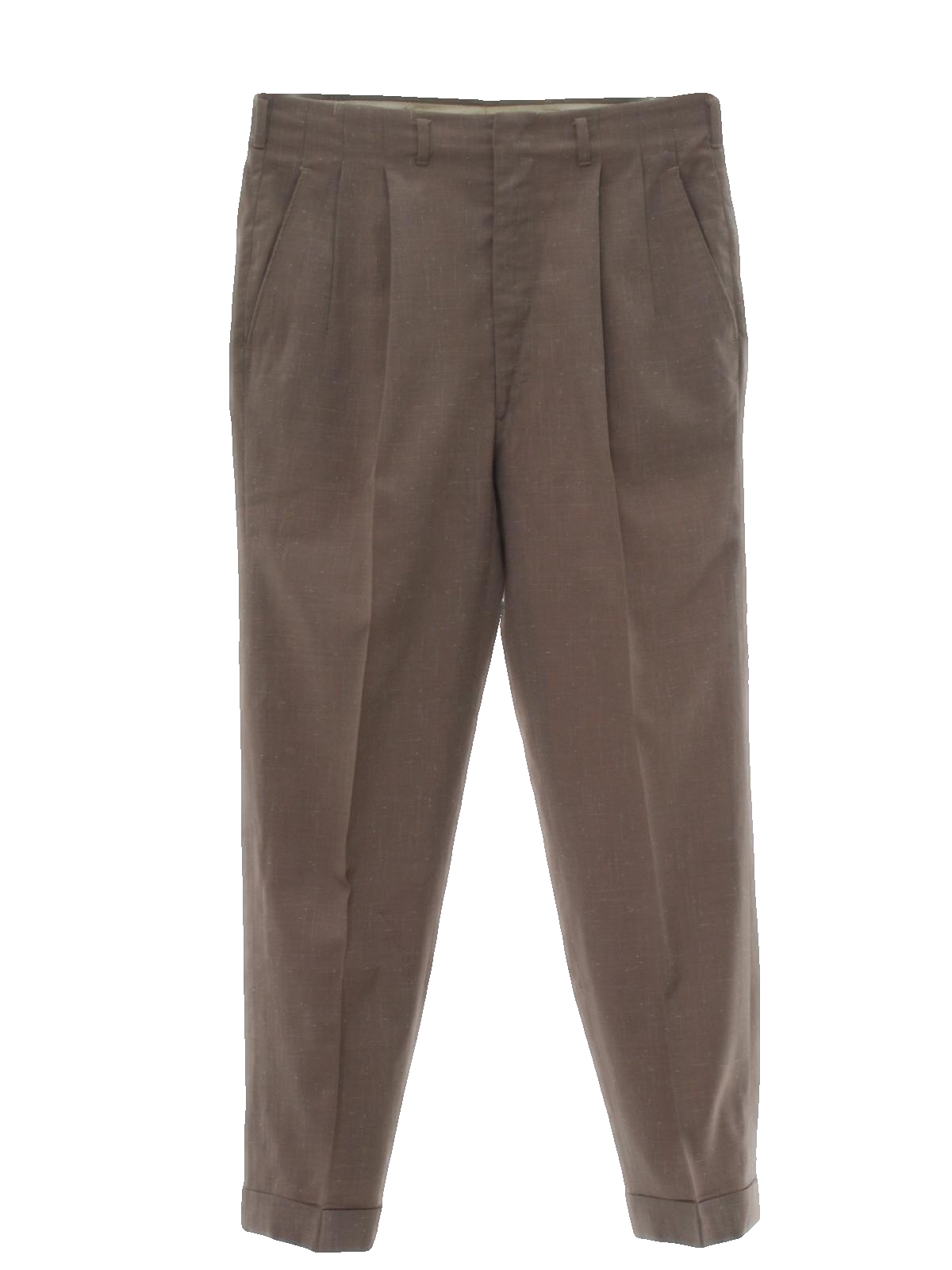 50's Vintage Pants: 50s -No Label- Mens pinkish tan, beige splash plaid ...