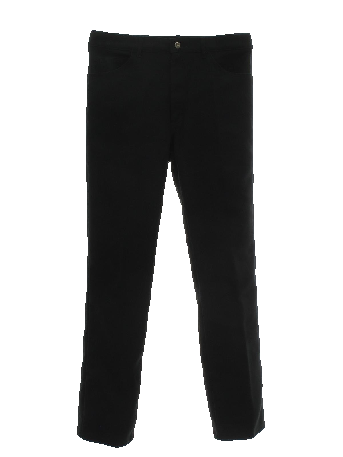 1980's Pants (Lee): 80s -Lee- Mens black background polyester straight ...