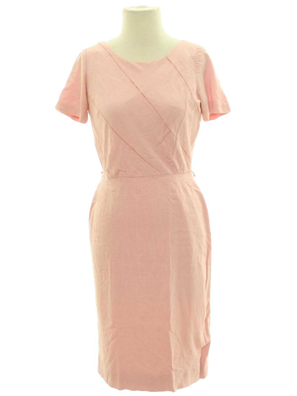 Retro 1950s Dress: 50s -Mancini- Womens designer soft pink background ...
