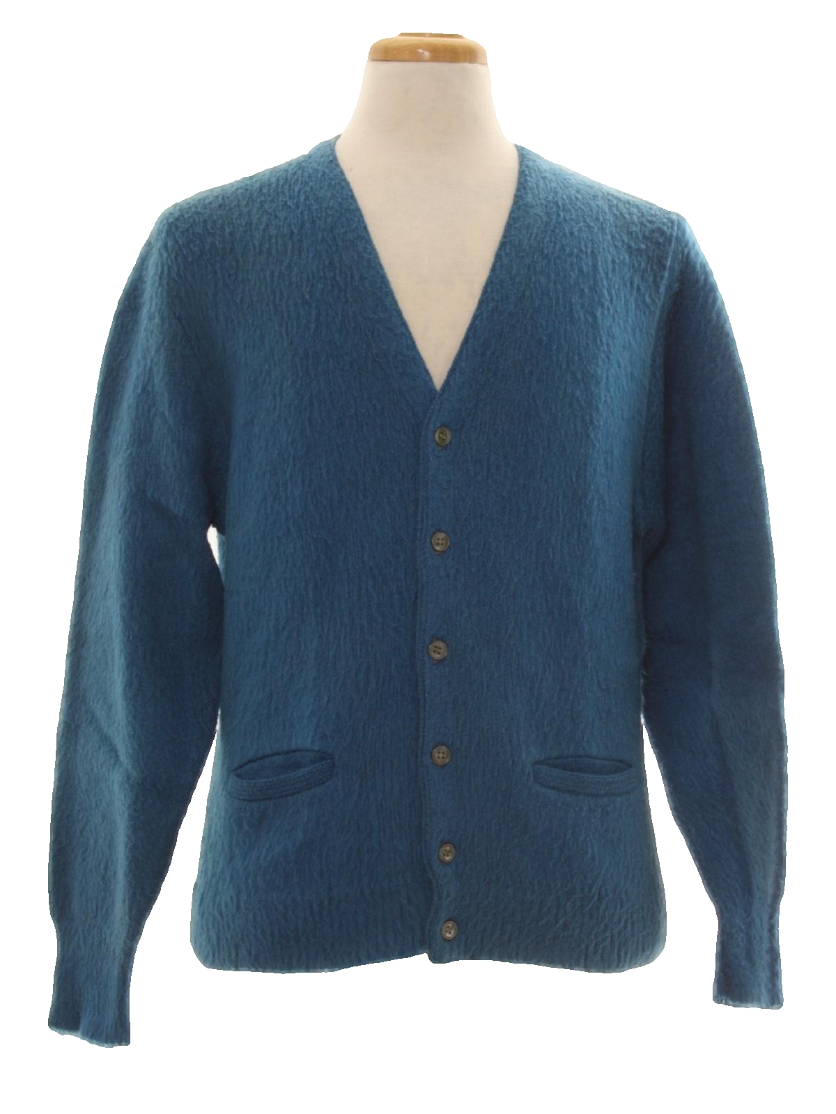 Vintage 1960's Caridgan Sweater: 60s -Picadilly- Mens blue background ...
