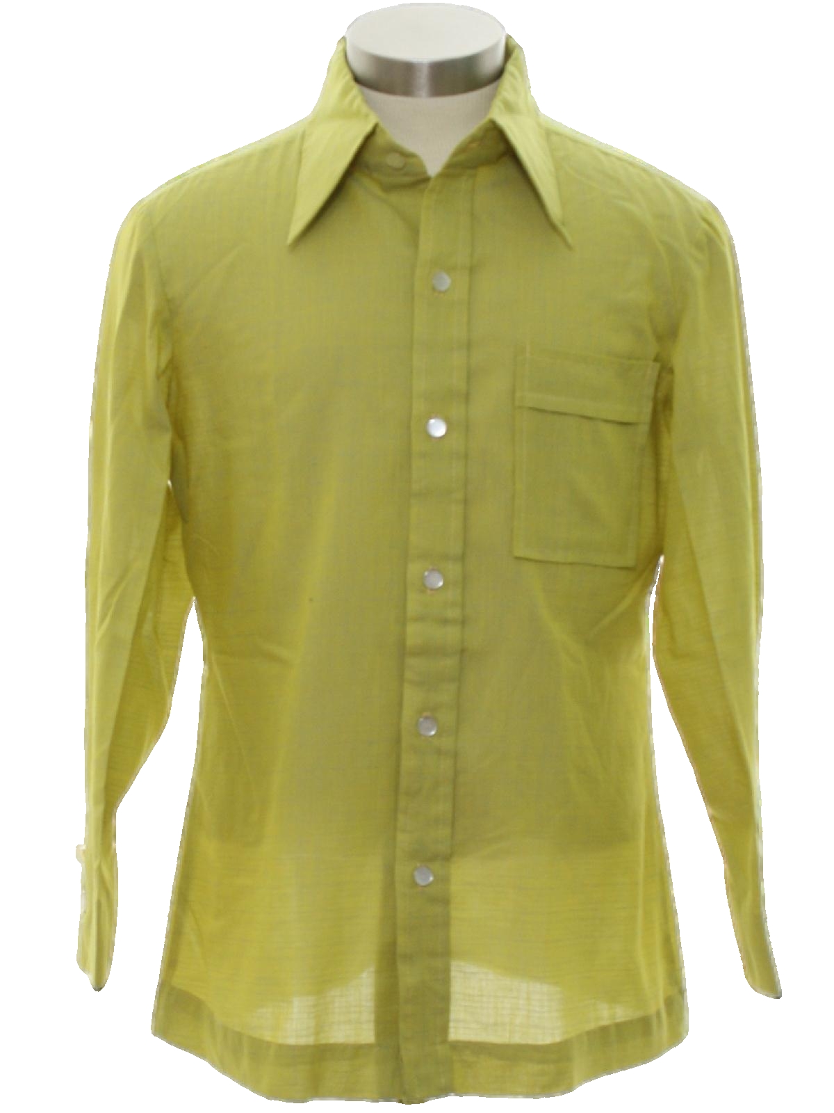 Seventies Missing Label Shirt: 70s -Missing Label- Boys chartreuse with ...