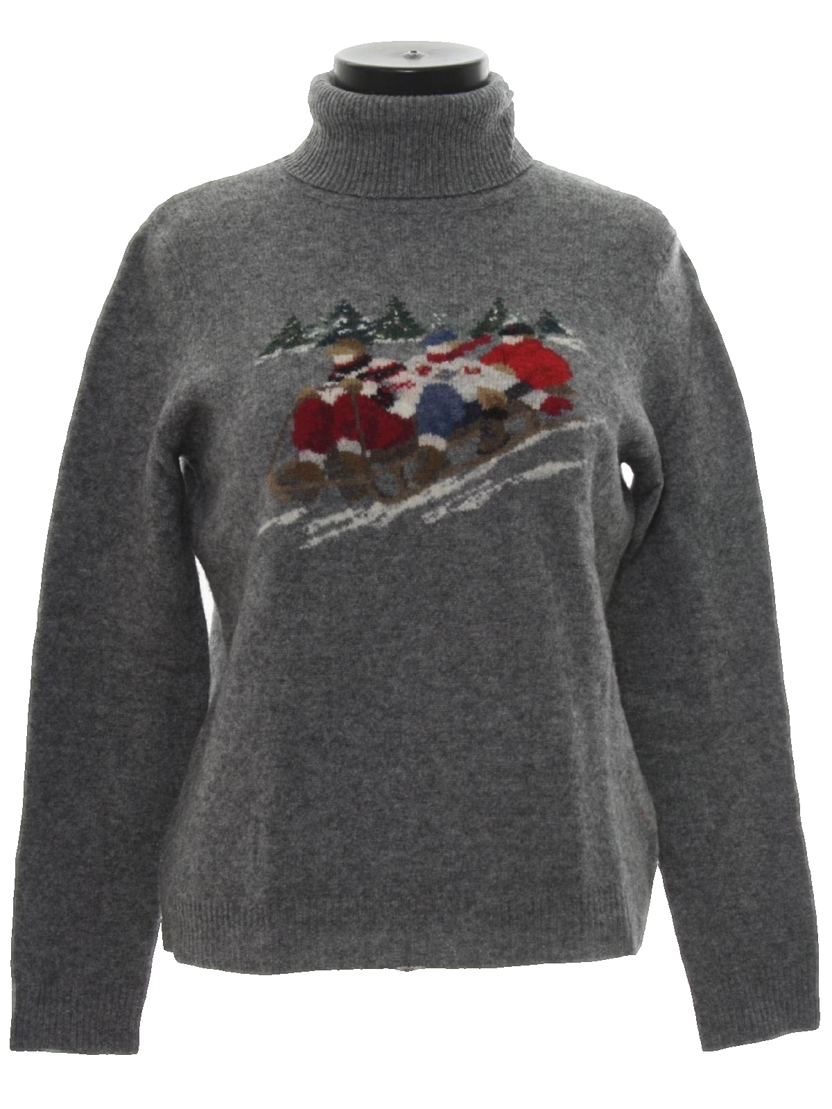 Vintage 80s Womens Vintage Wool Christmas Ski Sweater Late 80s or